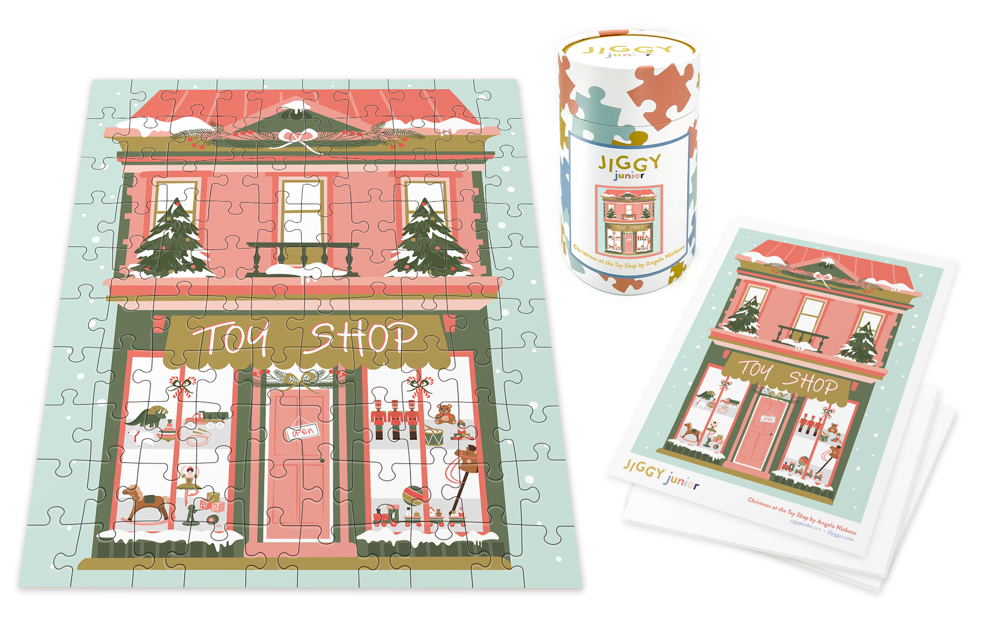 Christmas at the Toy Shop by Angela Nickeas - JIGGY Junior 100pc - JIGGY Puzzles - littleyoyo.ca