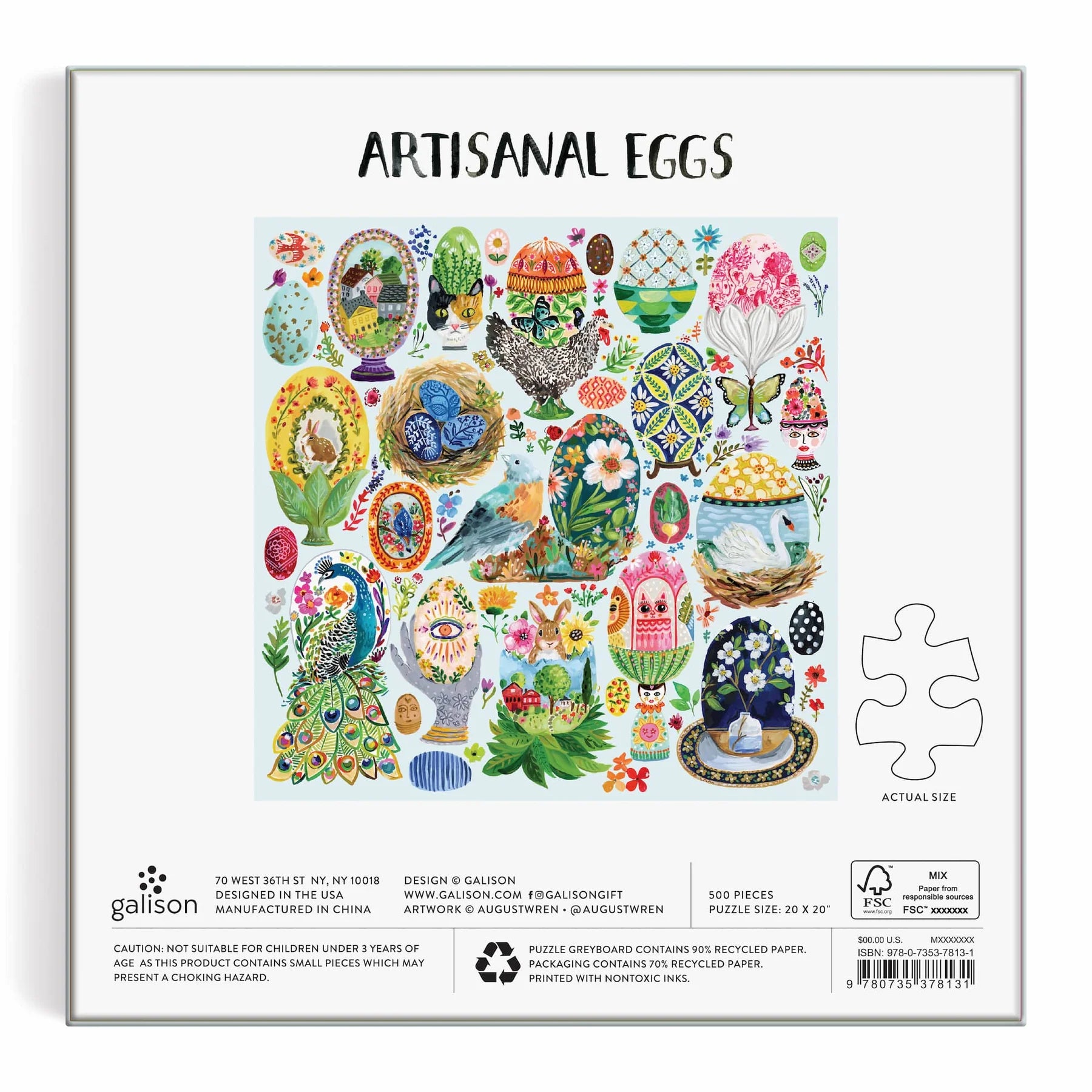 Artisanal Eggs - 500pc Jigsaw Puzzle - Galison - littleyoyo.ca