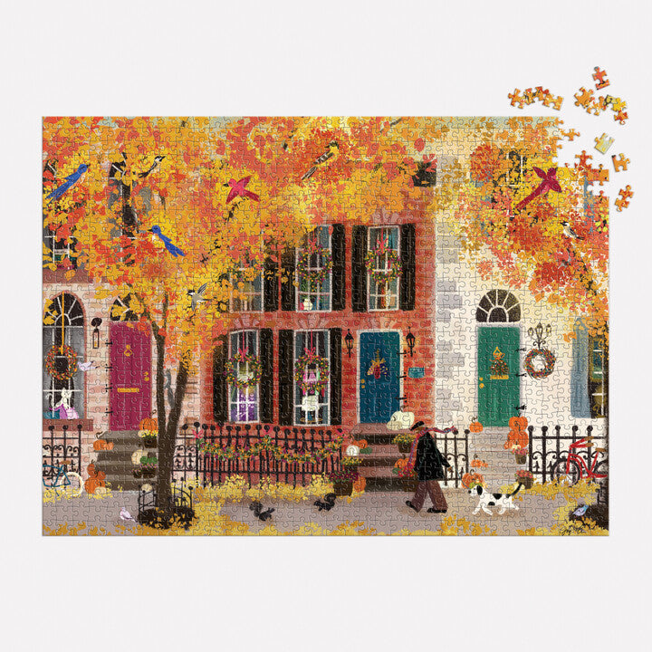 Autumn in the Neighborhood - 1000pc Jigsaw Puzzle - Galison - littleyoyo.ca
