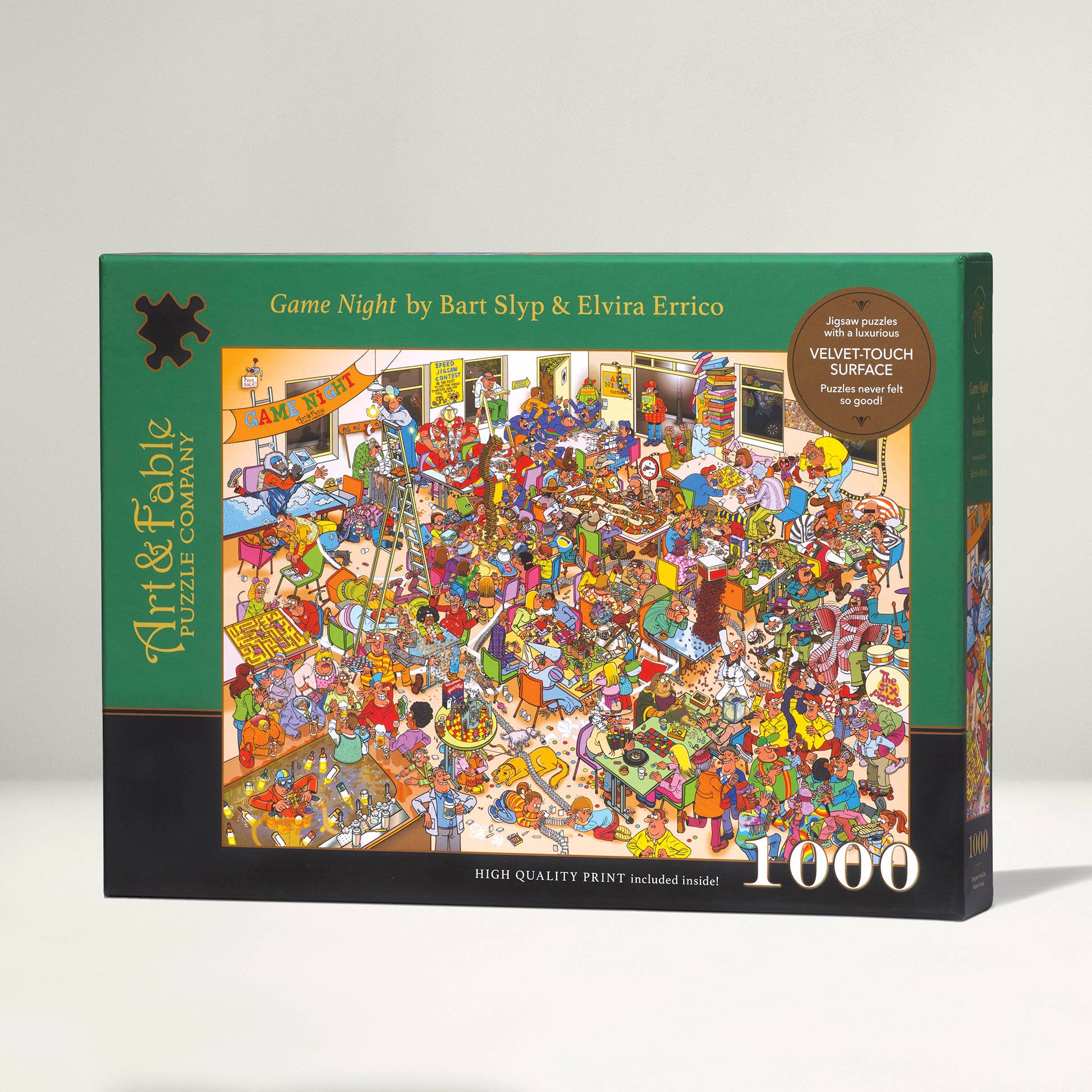 Game Night - 1000pc Velvet-Touch Jigsaw Puzzle - Art & Fable Puzzle Company - littleyoyo.ca