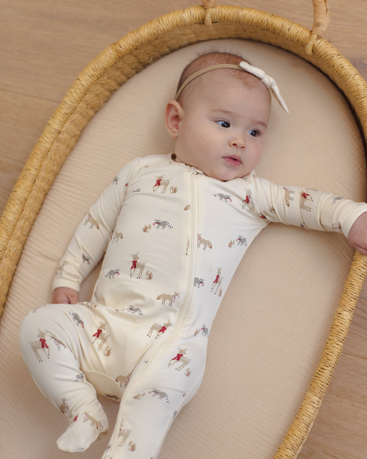Quincy Mae Bamboo Zip Footie Forest Friends