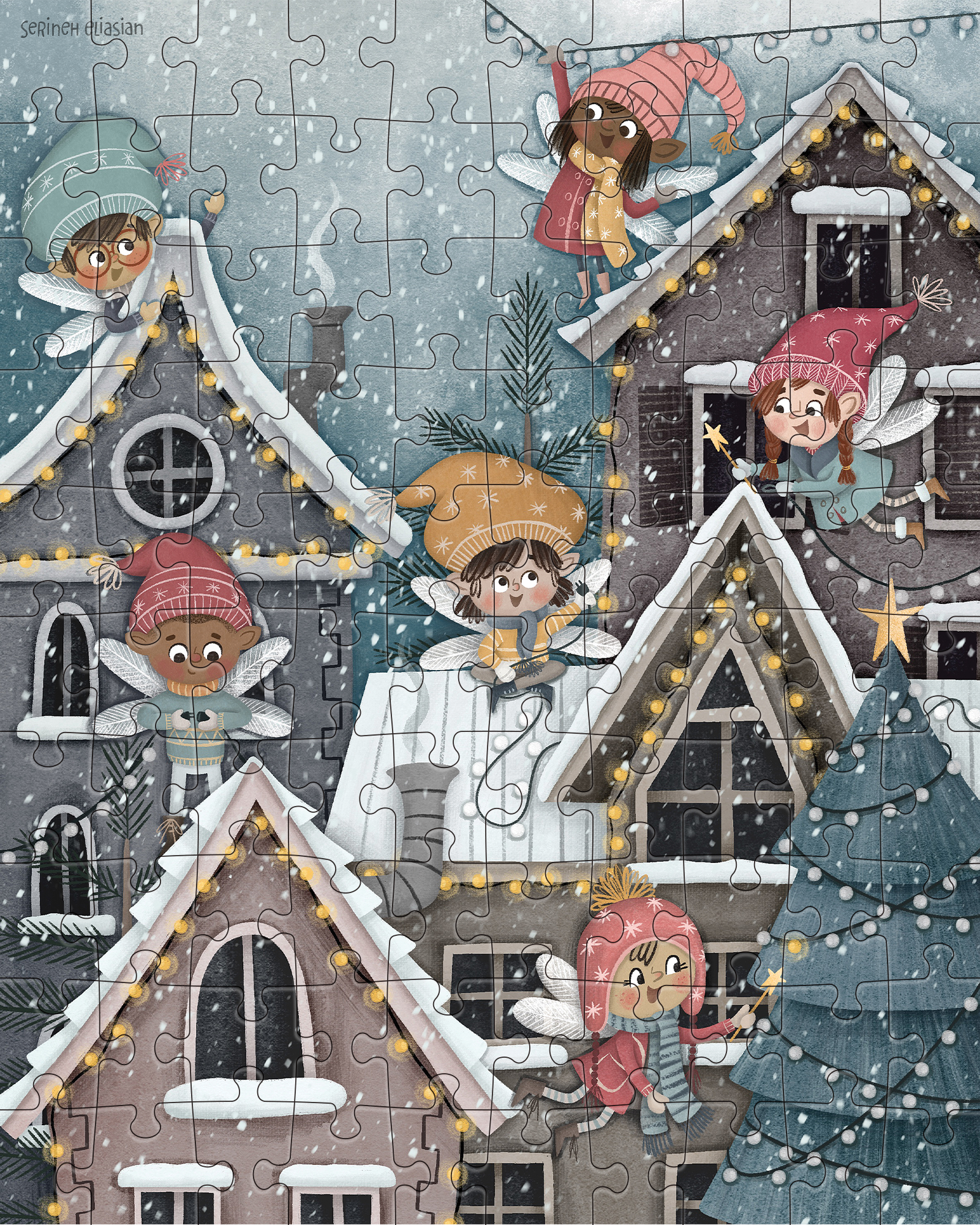 City Twinkles by Serineh Eliasian - JIGGY Junior 100pc - JIGGY Puzzles - littleyoyo.ca