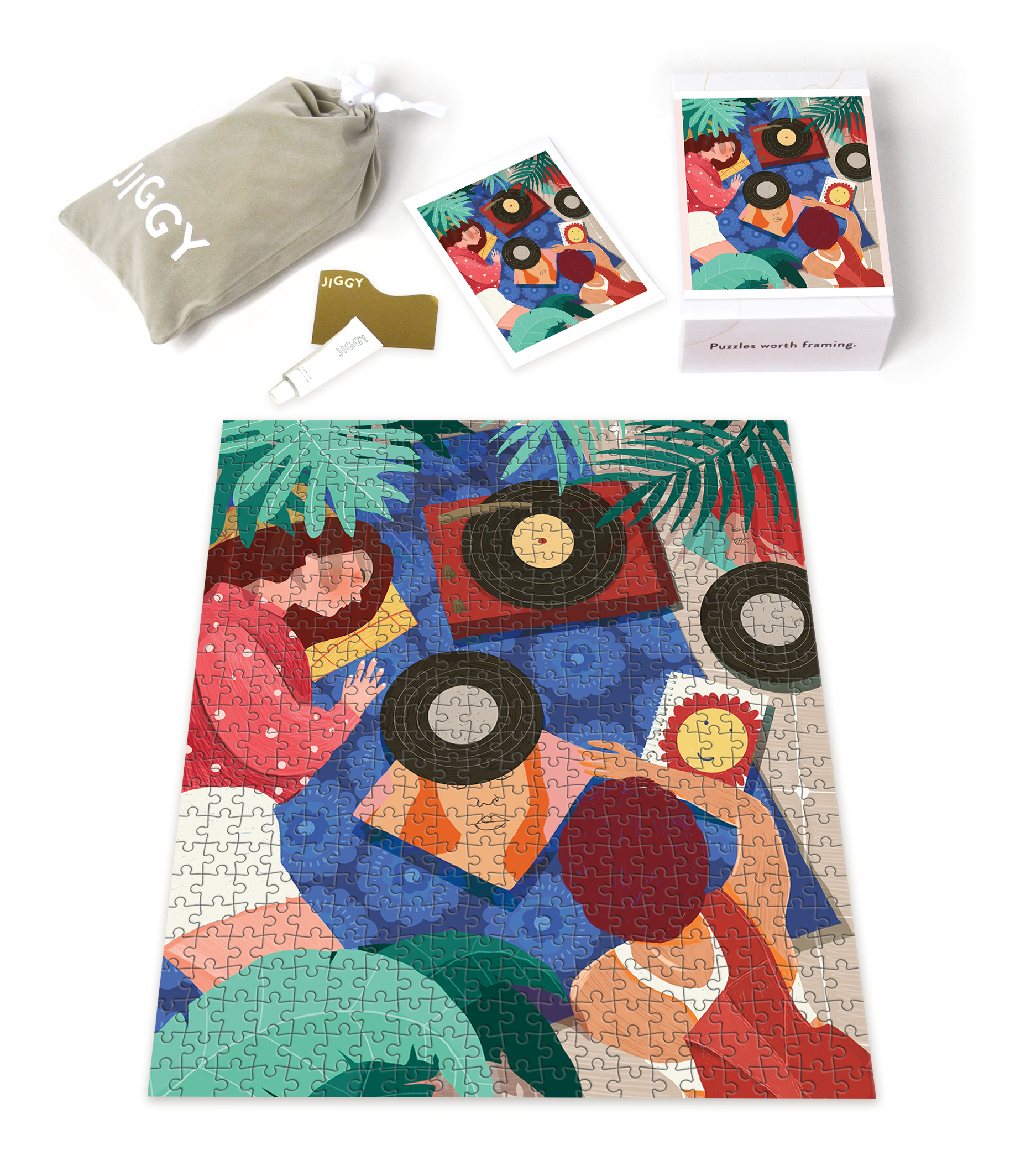 Chill by Lisa Wee - 500pc Puzzle & Glue Kit - JIGGY Puzzles - littleyoyo.ca
