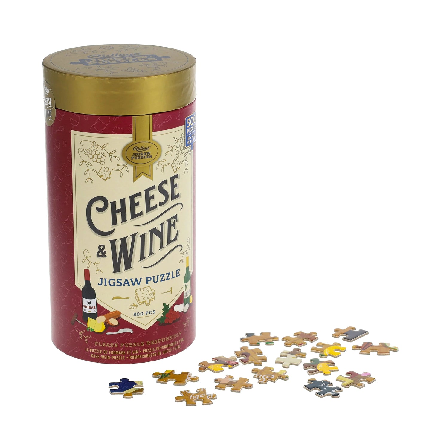 Ridley's Games - Cheese + Wine - 500-Piece Jigsaw Puzzle