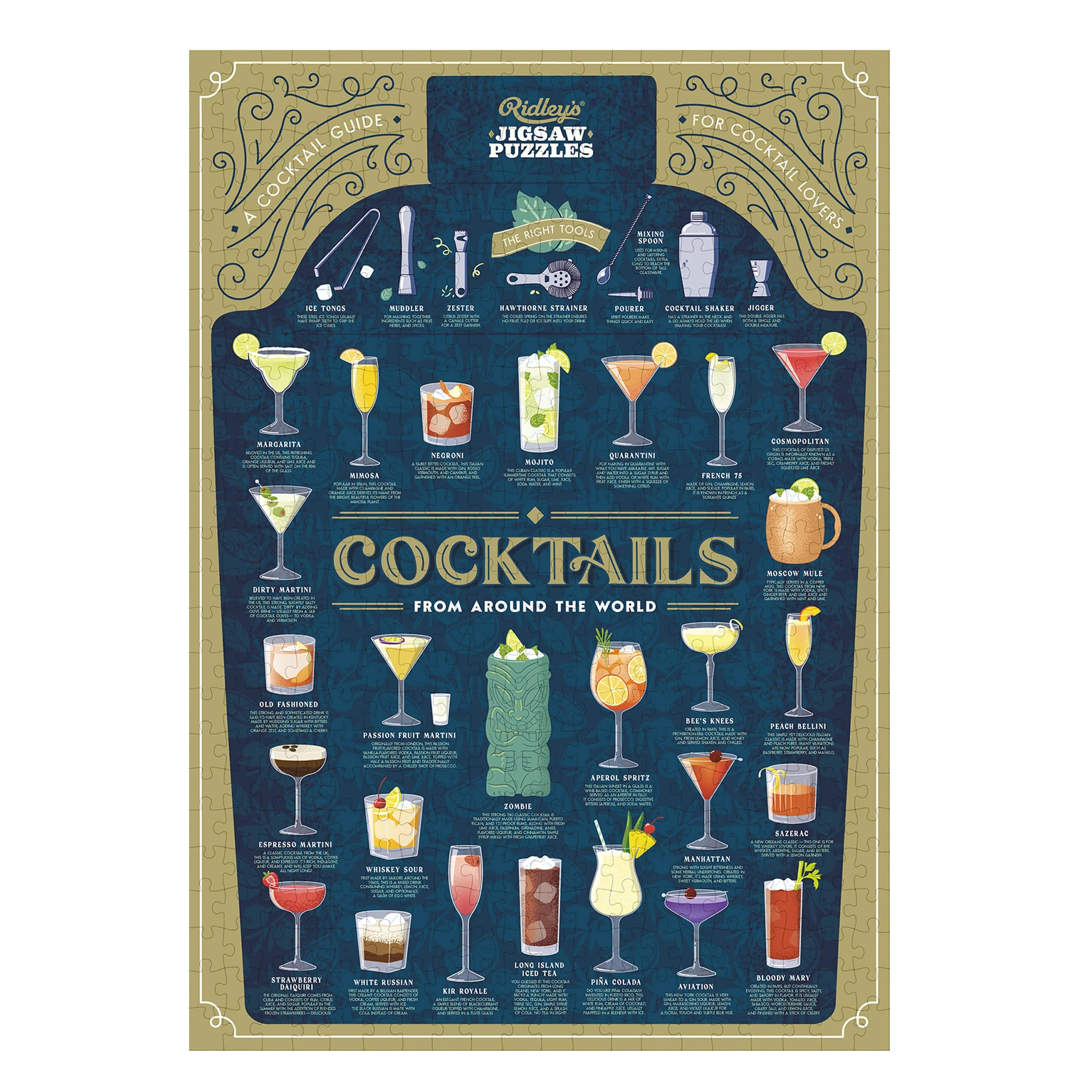Ridley's Games - Cocktail Lover's - 500-Piece Jigsaw Puzzle - Ridley's Games - littleyoyo.ca