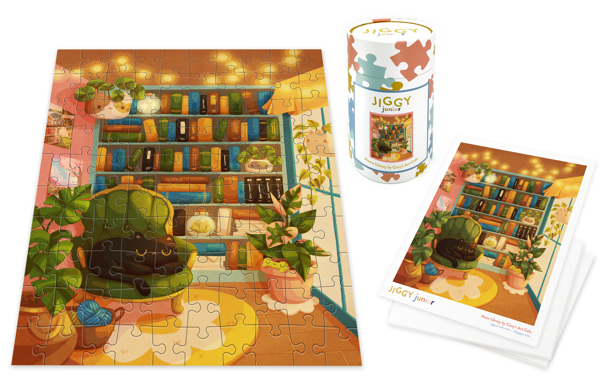 Home Library by Cissy's Art Cafe - JIGGY Junior 100pc - JIGGY Puzzles - littleyoyo.ca