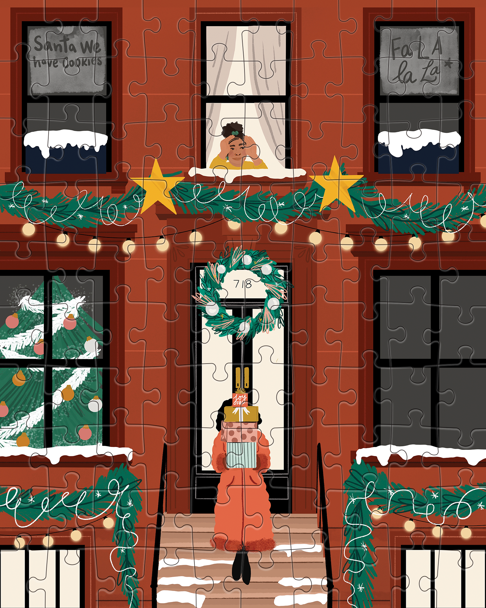 Christmas in Brooklyn by Shenequa Johnson - JIGGY Junior 100pc - JIGGY Puzzles - littleyoyo.ca