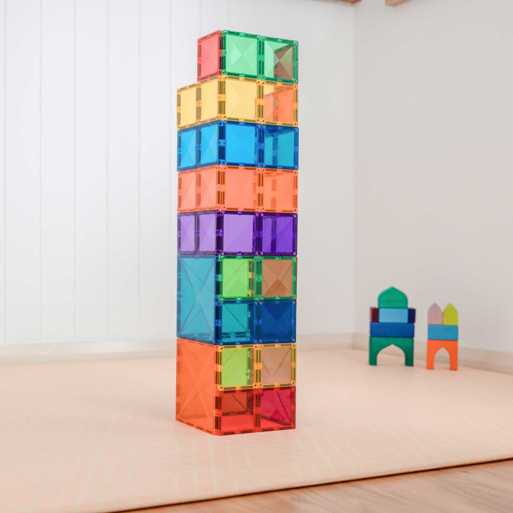 Connetix - Rainbow Square Pack - 42 Piece Magnetic Tiles - Connetix - littleyoyo.ca