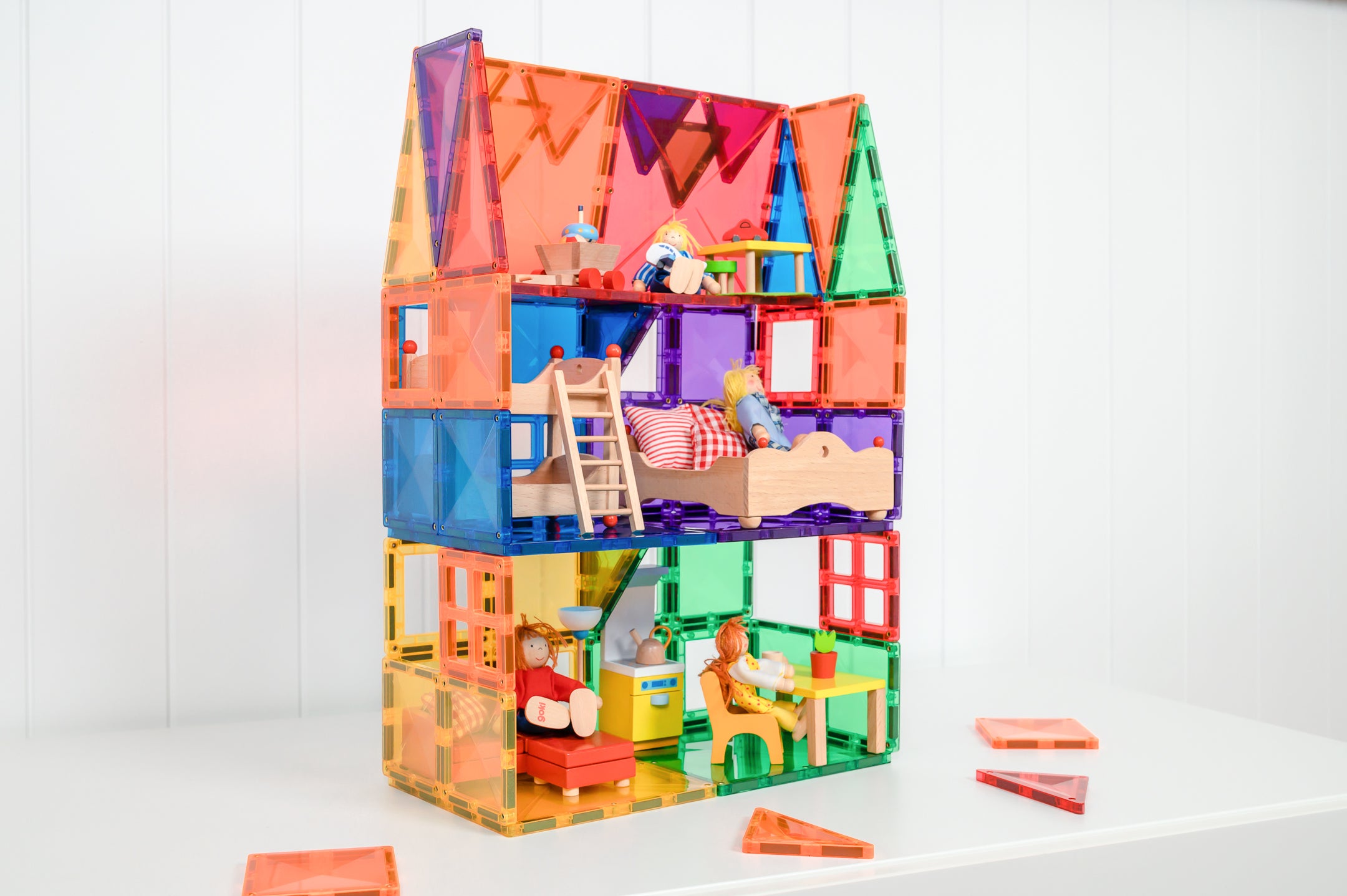 Connetix - 60 Piece Rainbow Starter Pack Magnetic Tiles - Connetix - littleyoyo.ca