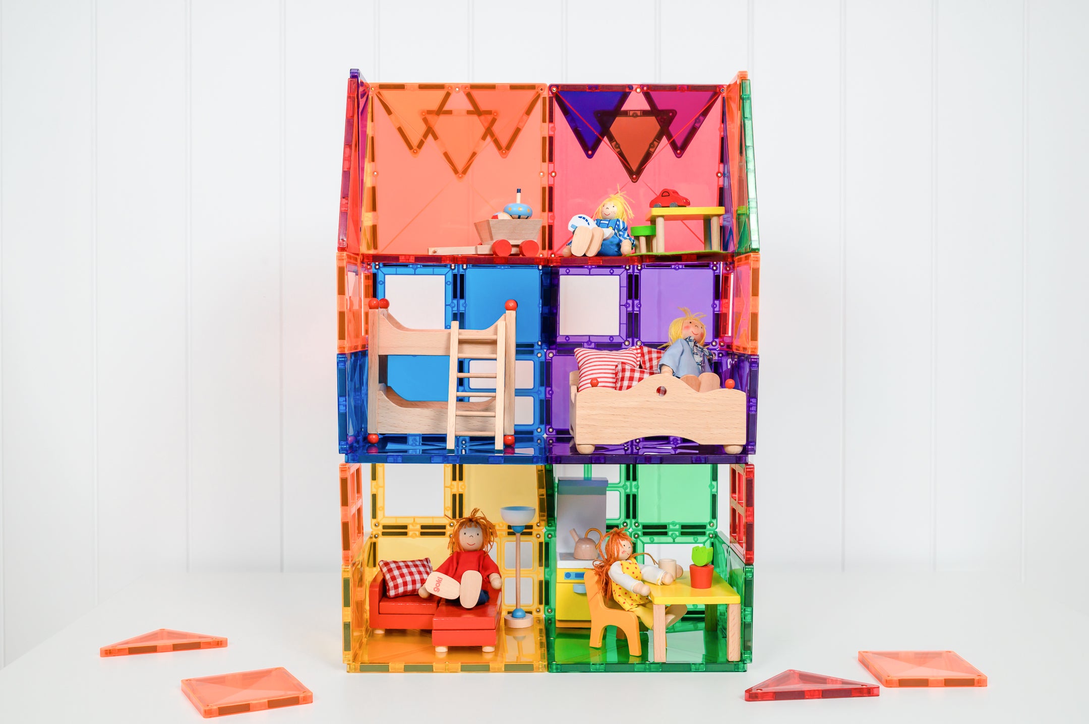 Connetix - 60 Piece Rainbow Starter Pack Magnetic Tiles - Connetix - littleyoyo.ca