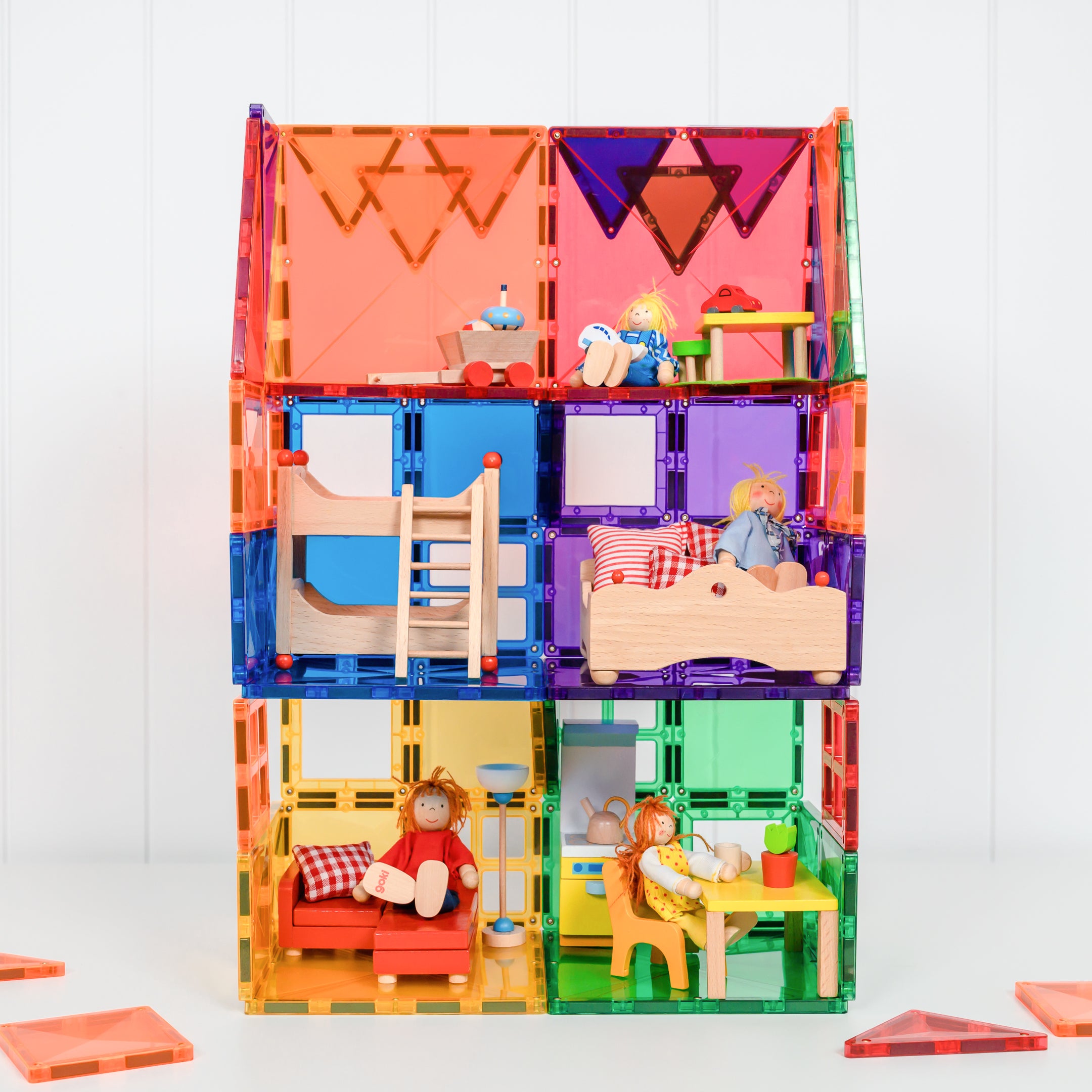 Connetix - 60 Piece Rainbow Starter Pack Magnetic Tiles - Connetix - littleyoyo.ca