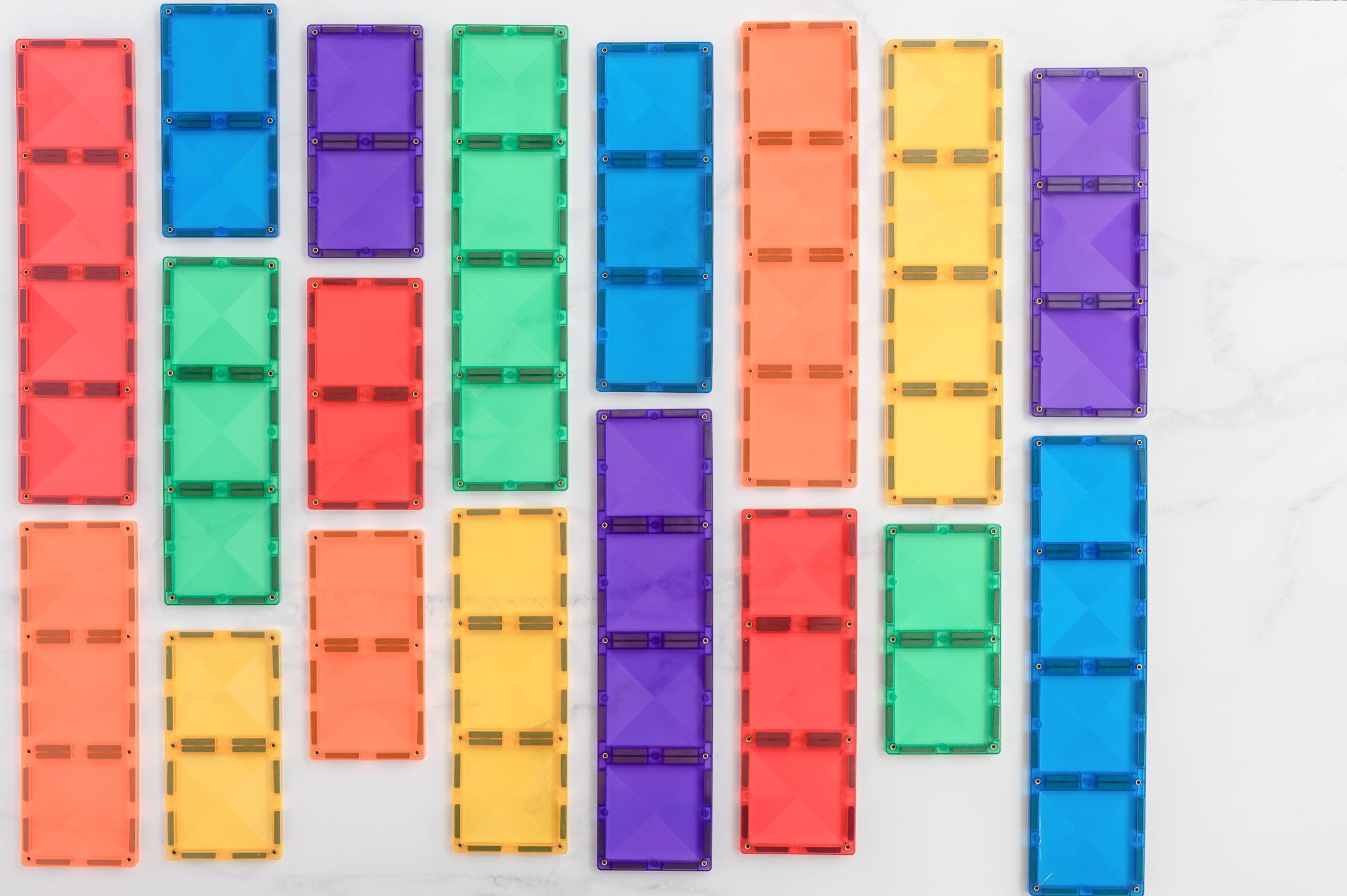 Connetix - Rainbow Rectangle Pack - 18 Piece Magnetic Tiles - Connetix - littleyoyo.ca