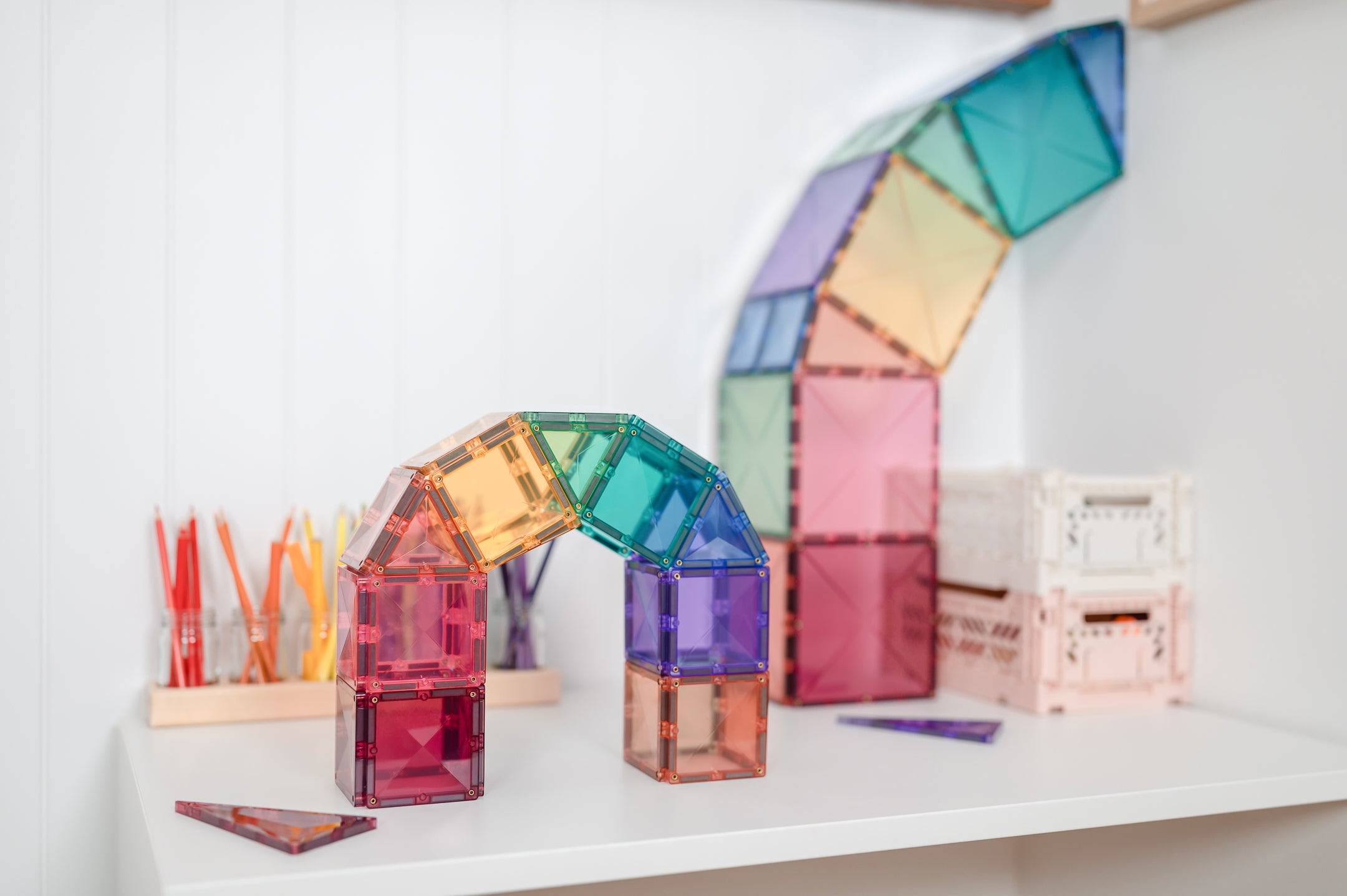 Connetix - Pastel Starter Pack - 64 Piece Magnetic Tiles - Connetix - littleyoyo.ca