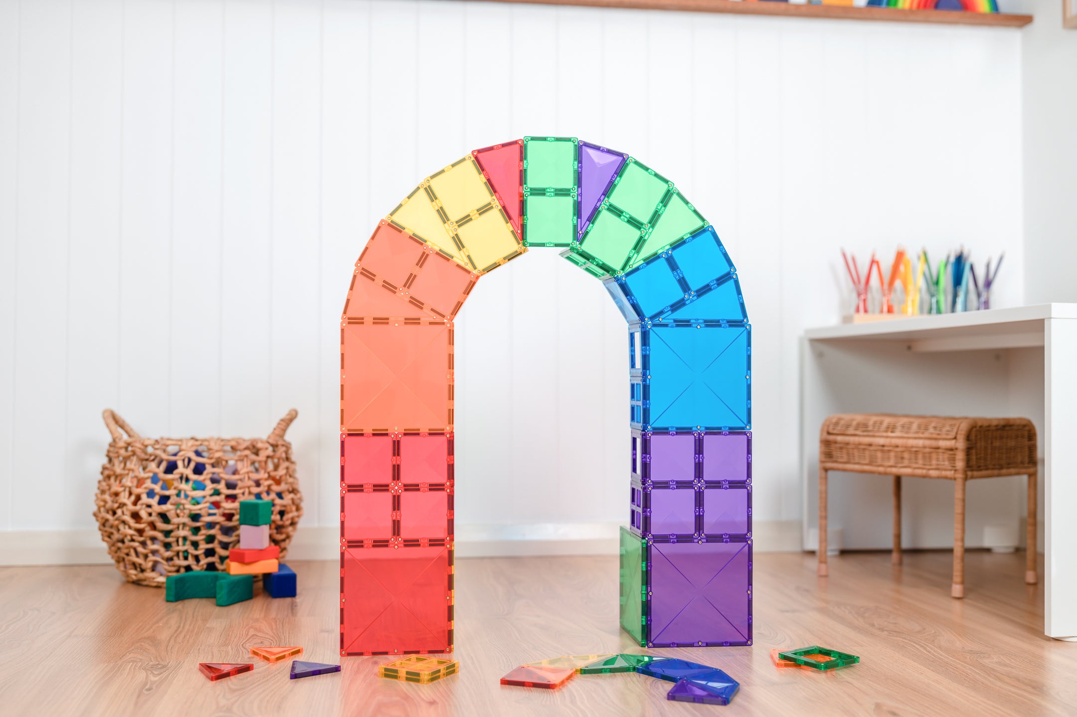 Connetix - 60 Piece Rainbow Starter Pack Magnetic Tiles - Connetix - littleyoyo.ca