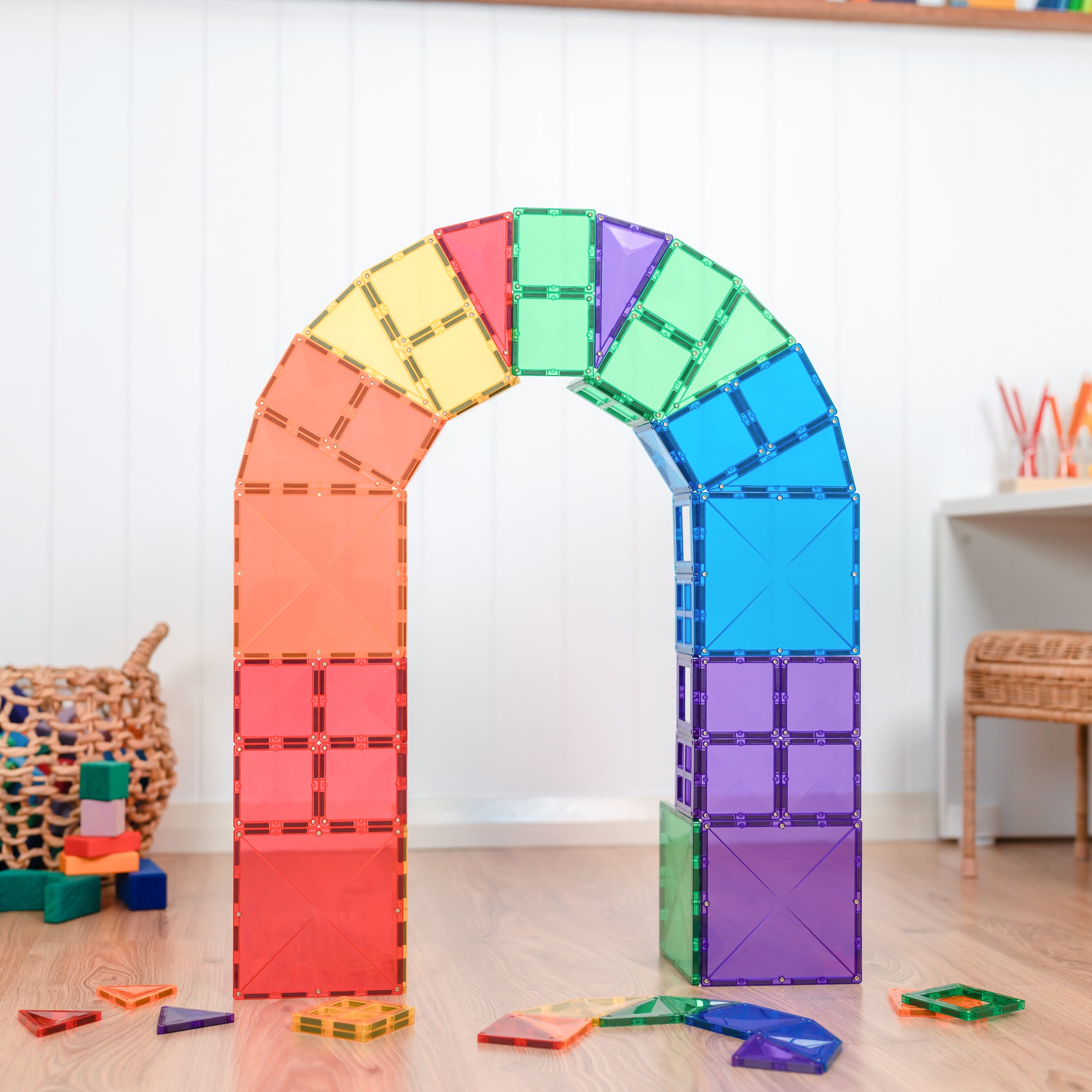 Connetix - 60 Piece Rainbow Starter Pack Magnetic Tiles - Connetix - littleyoyo.ca