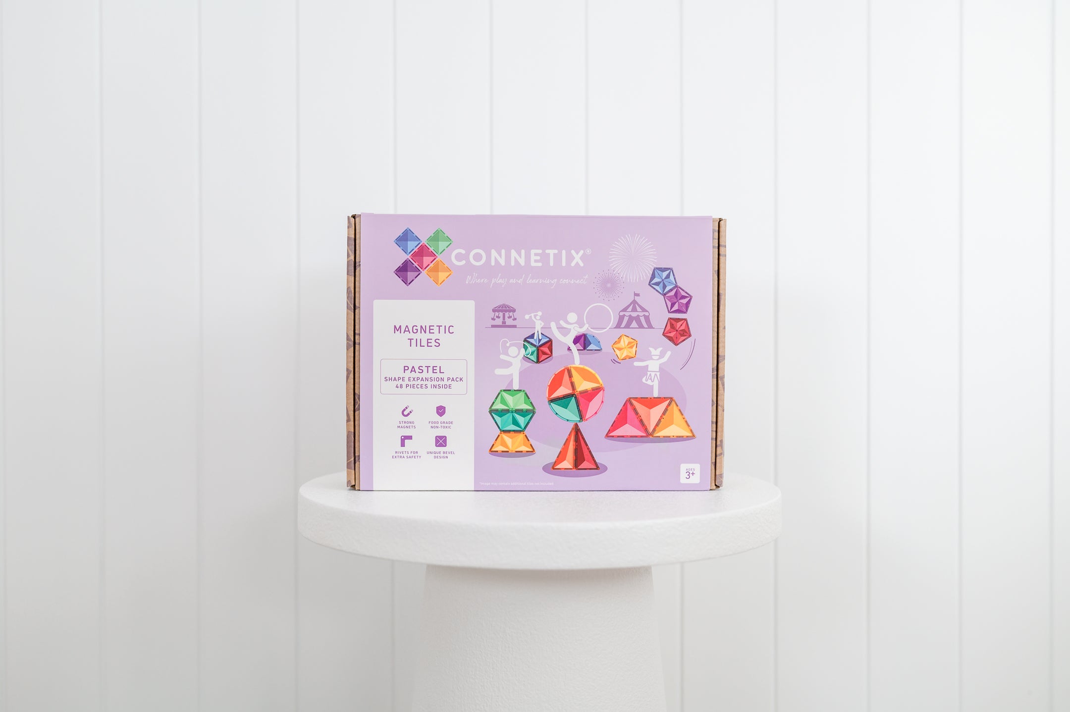 Connetix - Pastel Shape Expansion Pack - 48 Piece Magnetic Tiles - Connetix - littleyoyo.ca