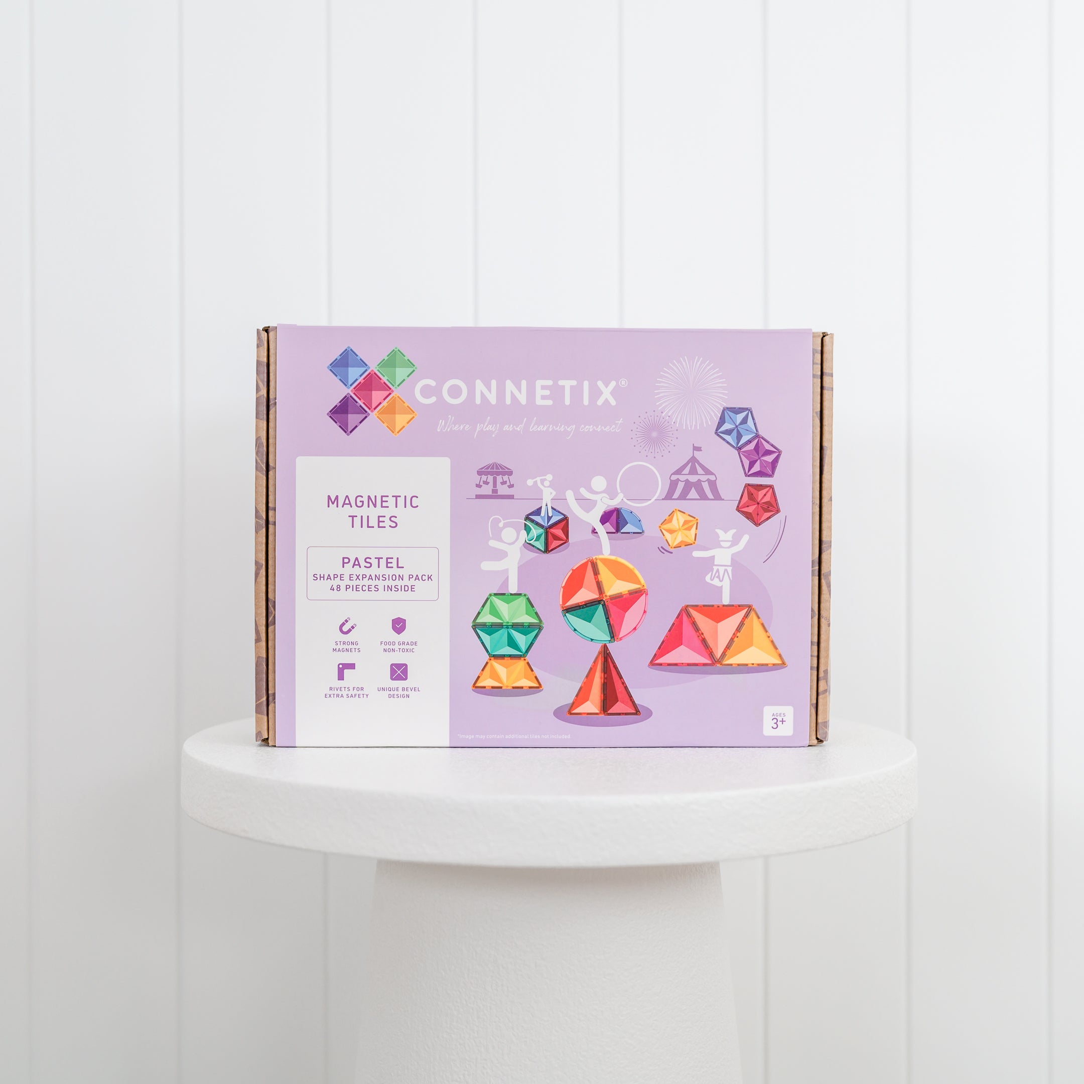 Connetix - Pastel Shape Expansion Pack - 48 Piece Magnetic Tiles - Connetix - littleyoyo.ca
