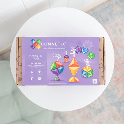 Connetix - 36 Piece Rainbow Shape Expansion Pack Magnetic Tiles