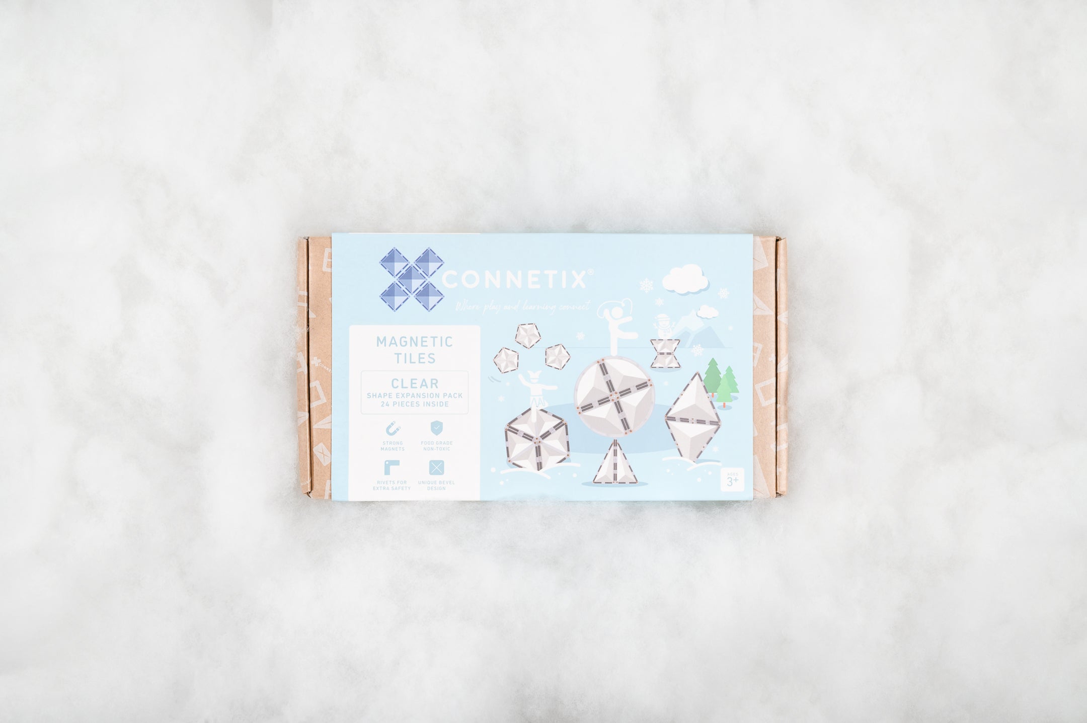 Connetix - Clear Shape Expansion Pack - 24 Piece Magnetic Tiles - Connetix - littleyoyo.ca