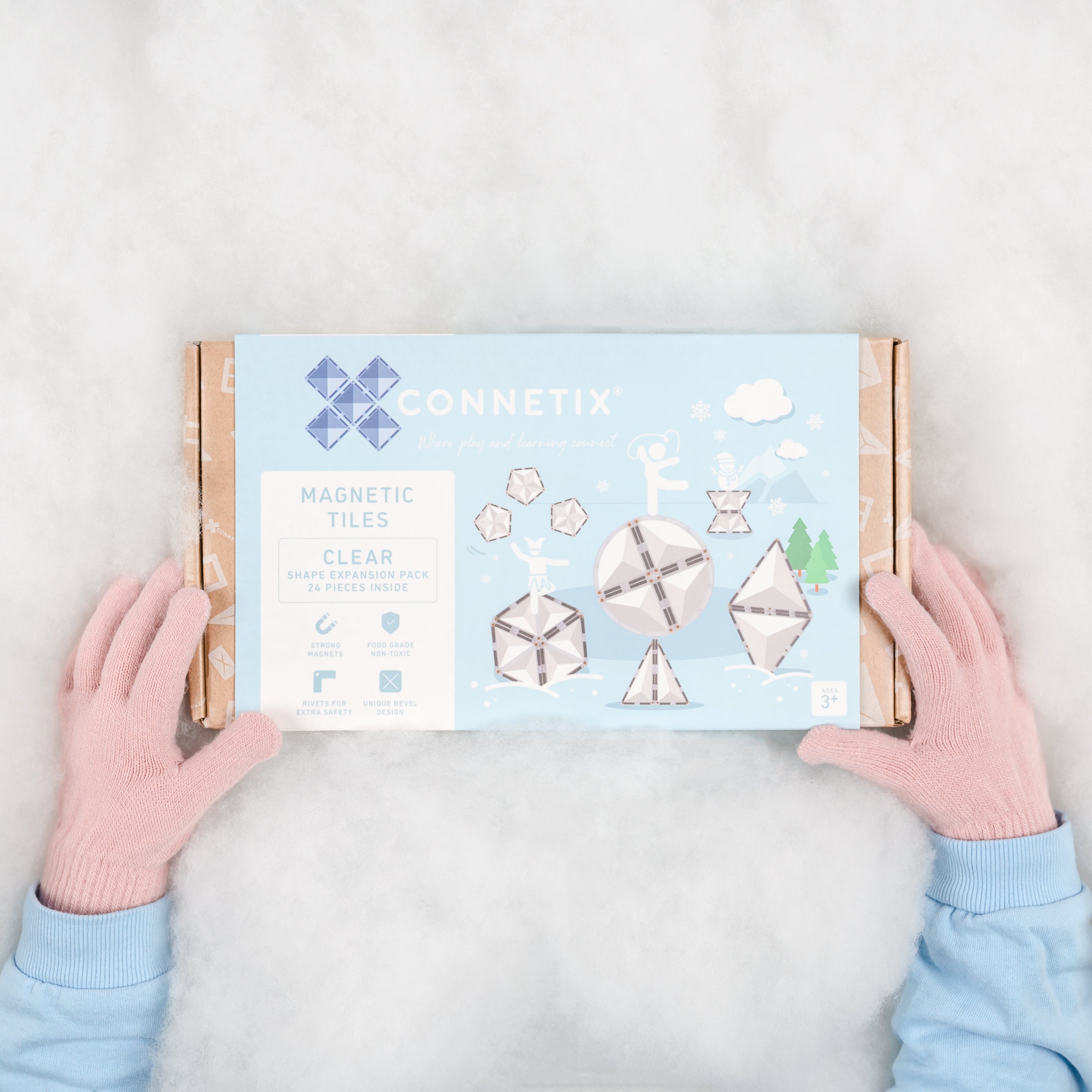 Connetix - Clear Shape Expansion Pack - 24 Piece Magnetic Tiles - Connetix - littleyoyo.ca