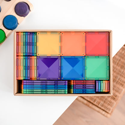 Connetix - 102 Piece Rainbow Creative Pack Magnetic Tiles