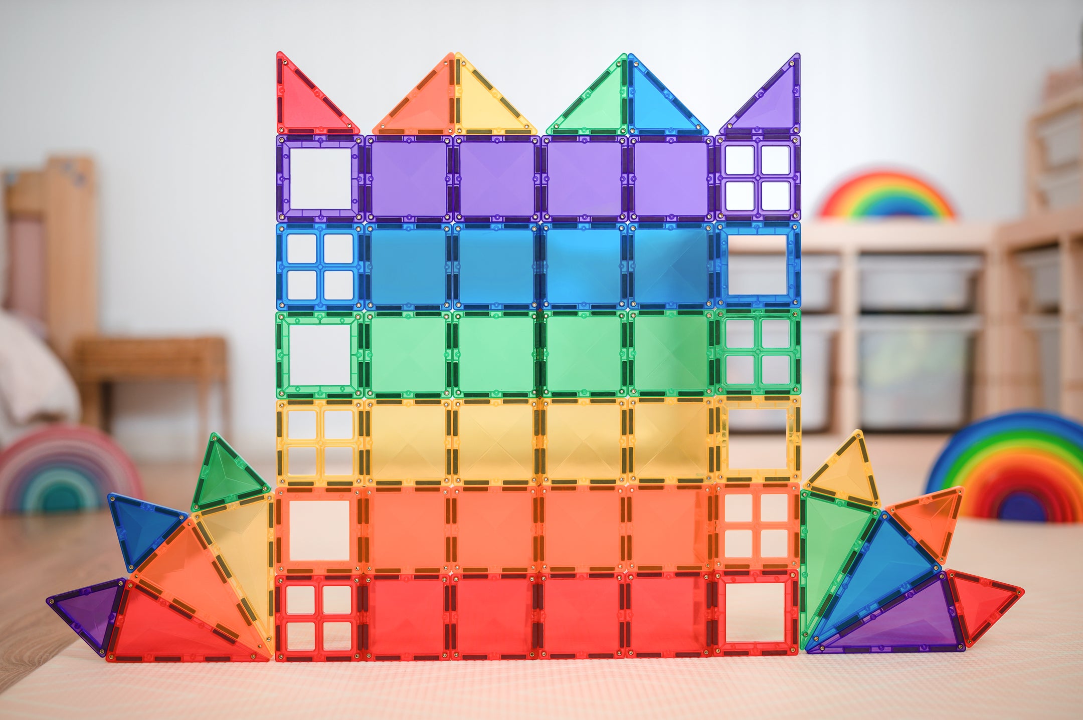 Connetix - 60 Piece Rainbow Starter Pack Magnetic Tiles - Connetix - littleyoyo.ca