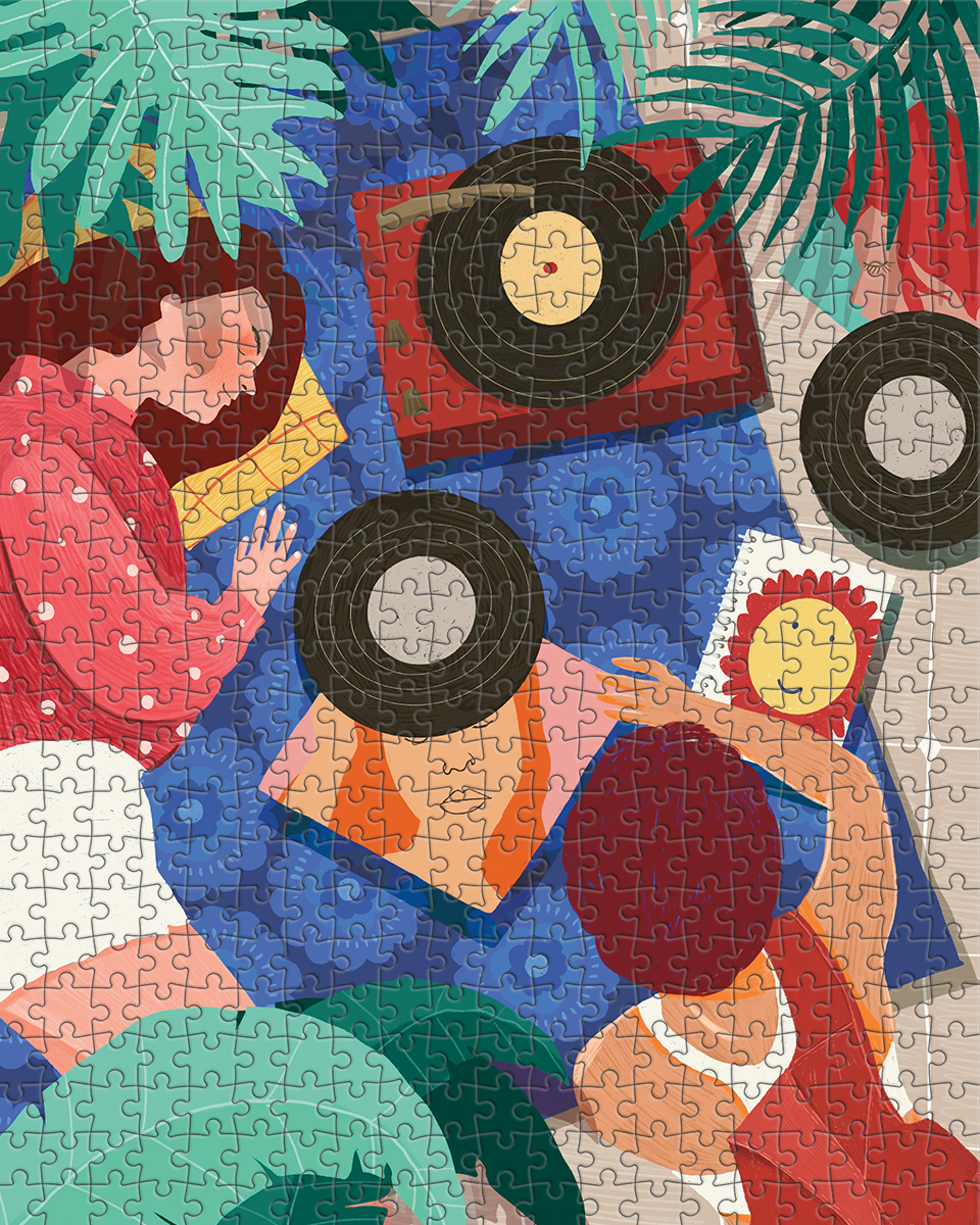 Chill by Lisa Wee - 500pc Puzzle & Glue Kit - JIGGY Puzzles - littleyoyo.ca