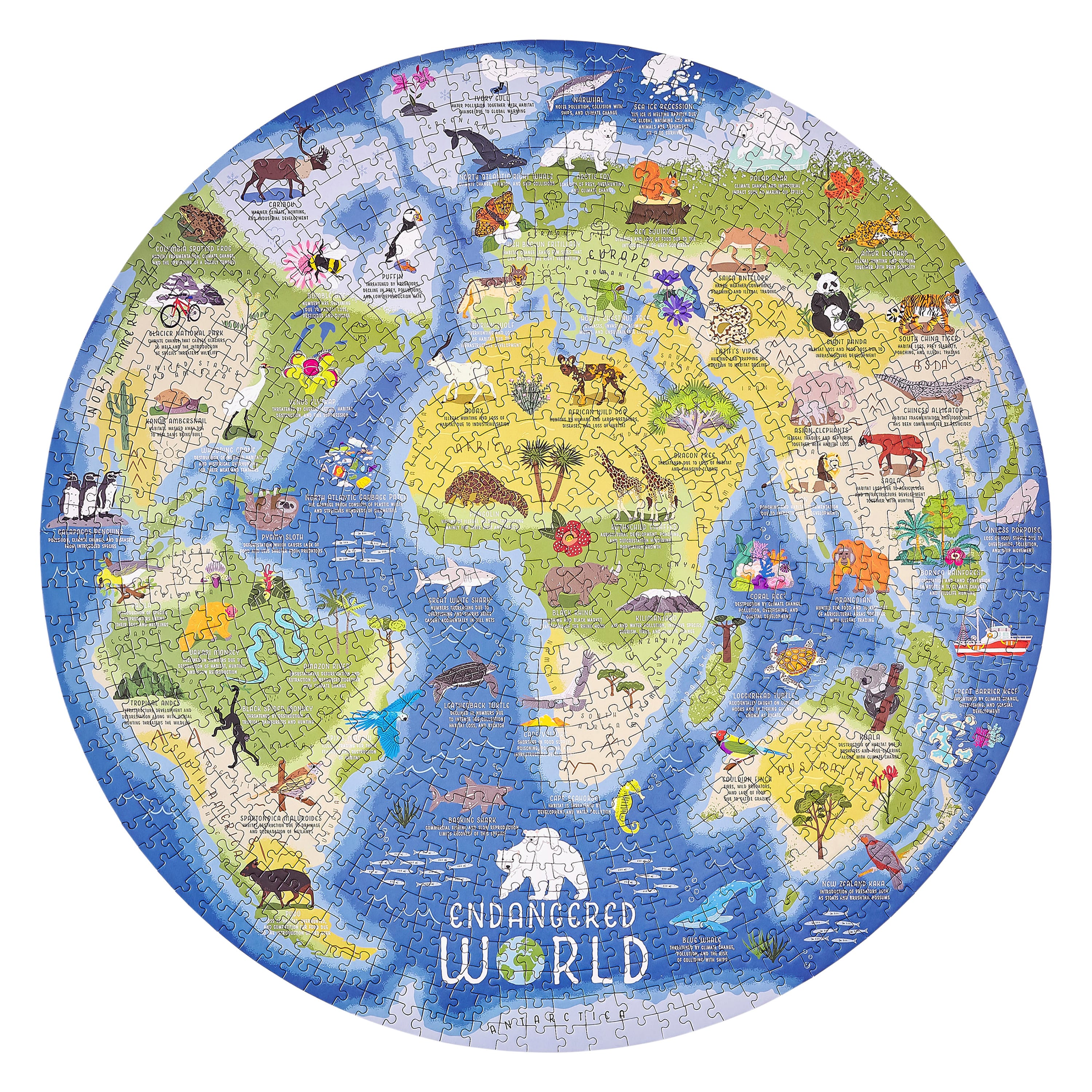 Ridley's Games - Endangered World - 1000 Piece Jigsaw Puzzle - Ridley's Games - littleyoyo.ca