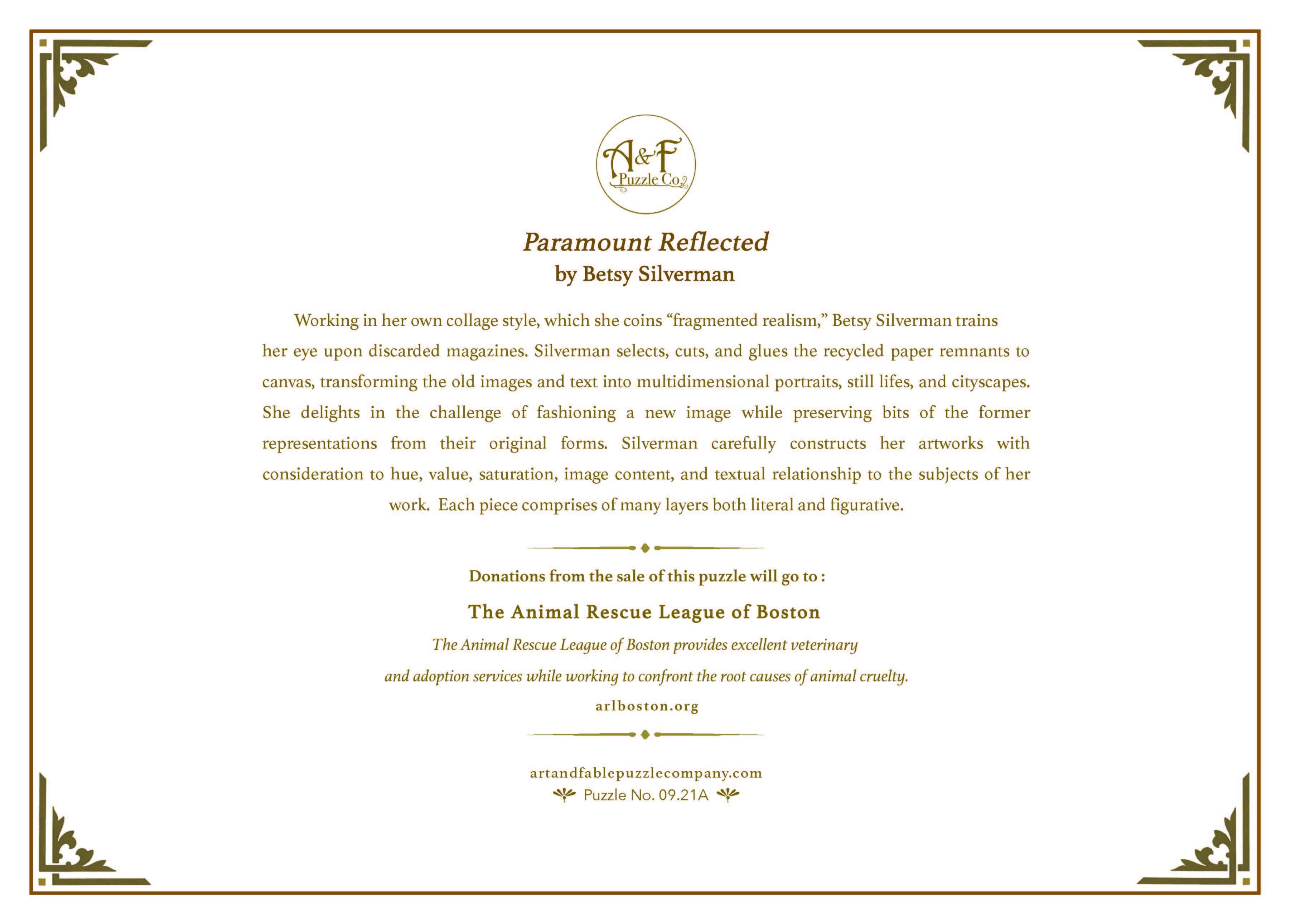 Paramount Reflected - 1000pc Velvet-Touch Jiasaw Puzzle - Art & Fable Puzzle Company - littleyoyo.ca