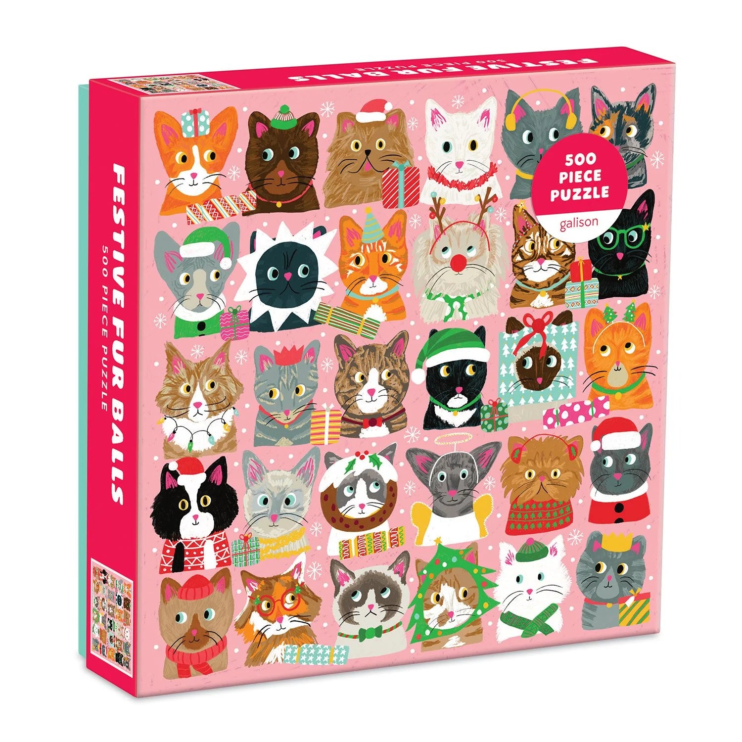Festive Furballs - 500 Piece Jigsaw Puzzle - Galison - littleyoyo.ca