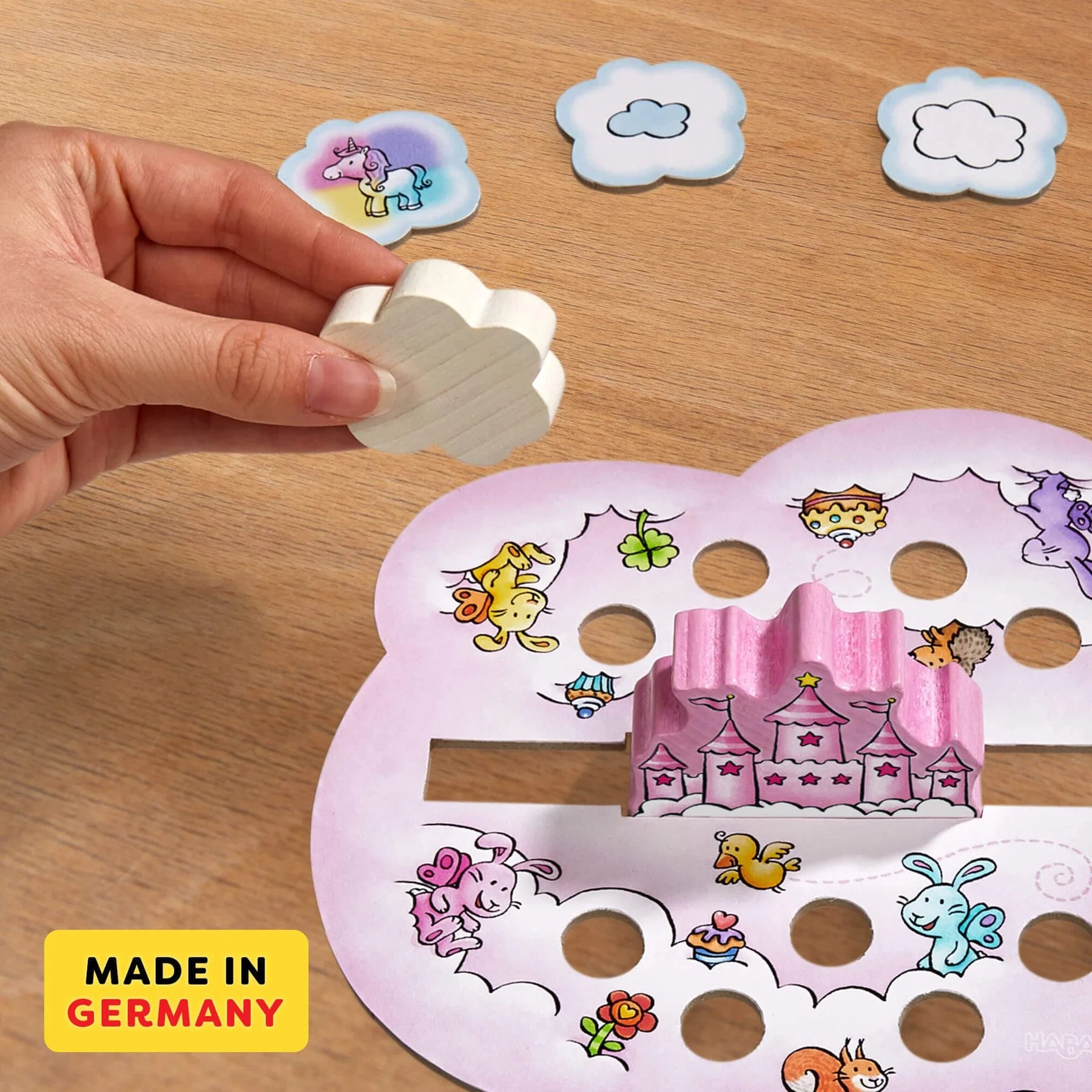 HABA - Unicorn Glitterluck - Cloud Stacking - HABA - littleyoyo.ca