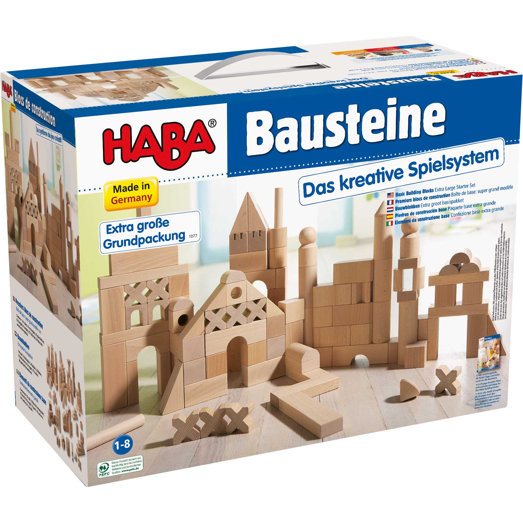 HABA - Basic Building Blocks 102 Piece Extra Large Wooden Starter Set - HABA - littleyoyo.ca
