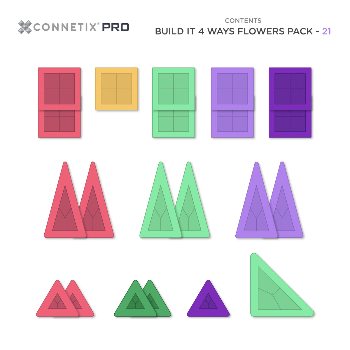 Connetix PRO Flowers Pack contents