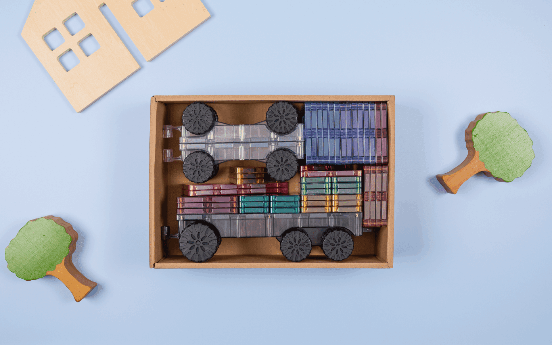 Connetix - Pastel Transport Pack - 50 Piece Magnetic Tiles - Connetix - littleyoyo.ca