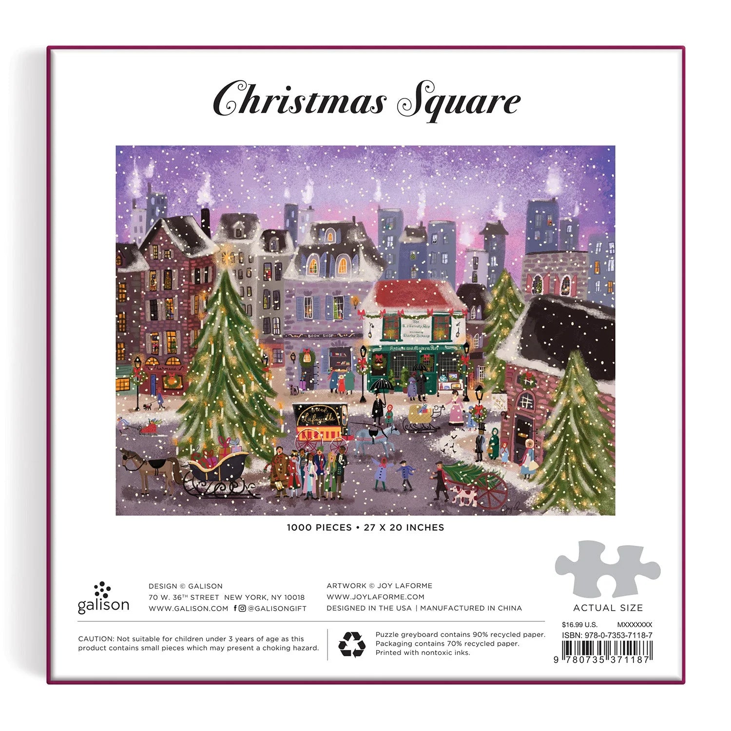 Joy Laforme Christmas Square - 1000pc Jigsaw Puzzle - Galison - littleyoyo.ca