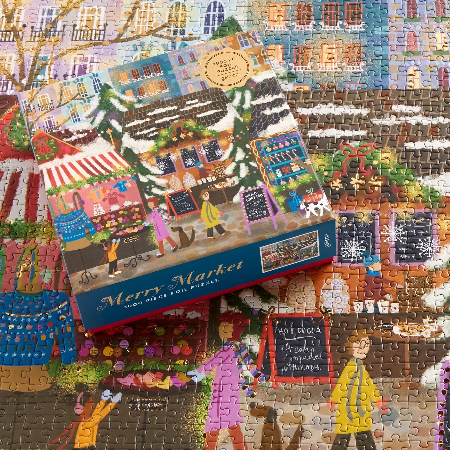 Joy Laforme Merry Market - 1000pc Foil Jigsaw Puzzle - Galison - littleyoyo.ca