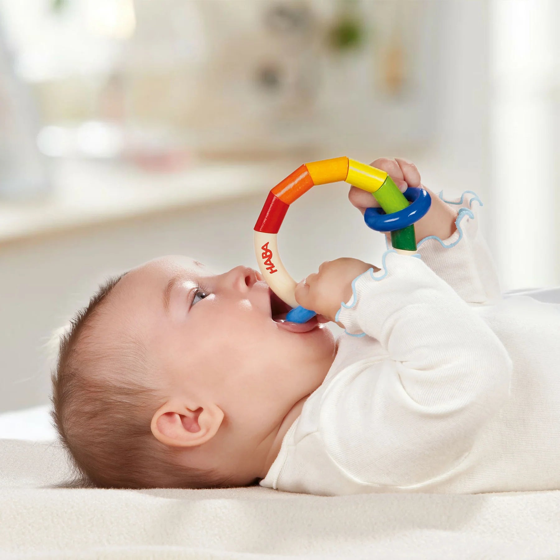 HABA - Clutching Toy Kringelring Wooden Baby Rattle - HABA - littleyoyo.ca