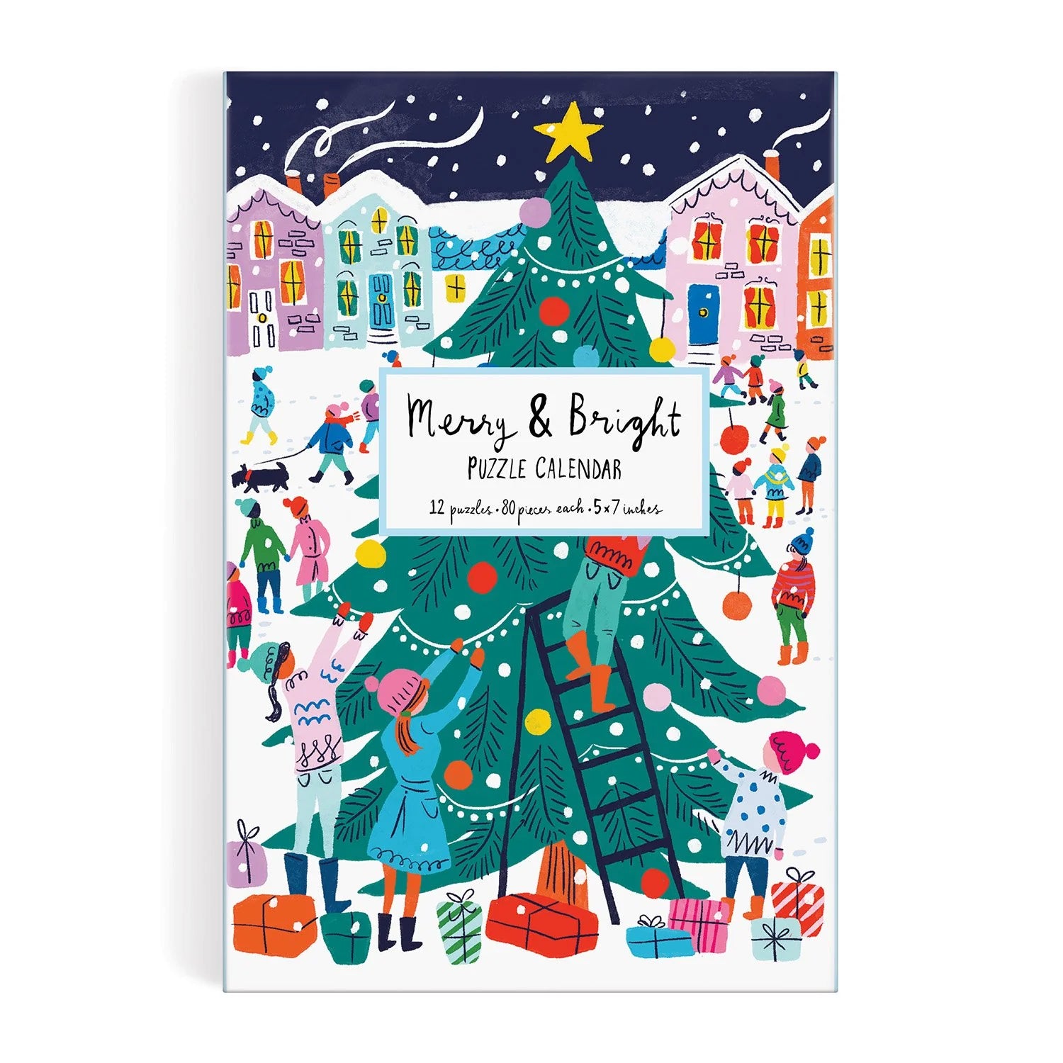 Louise Cunningham Merry and Bright 12 Days of Christmas Advent Puzzle Calendar - Galison - littleyoyo.ca