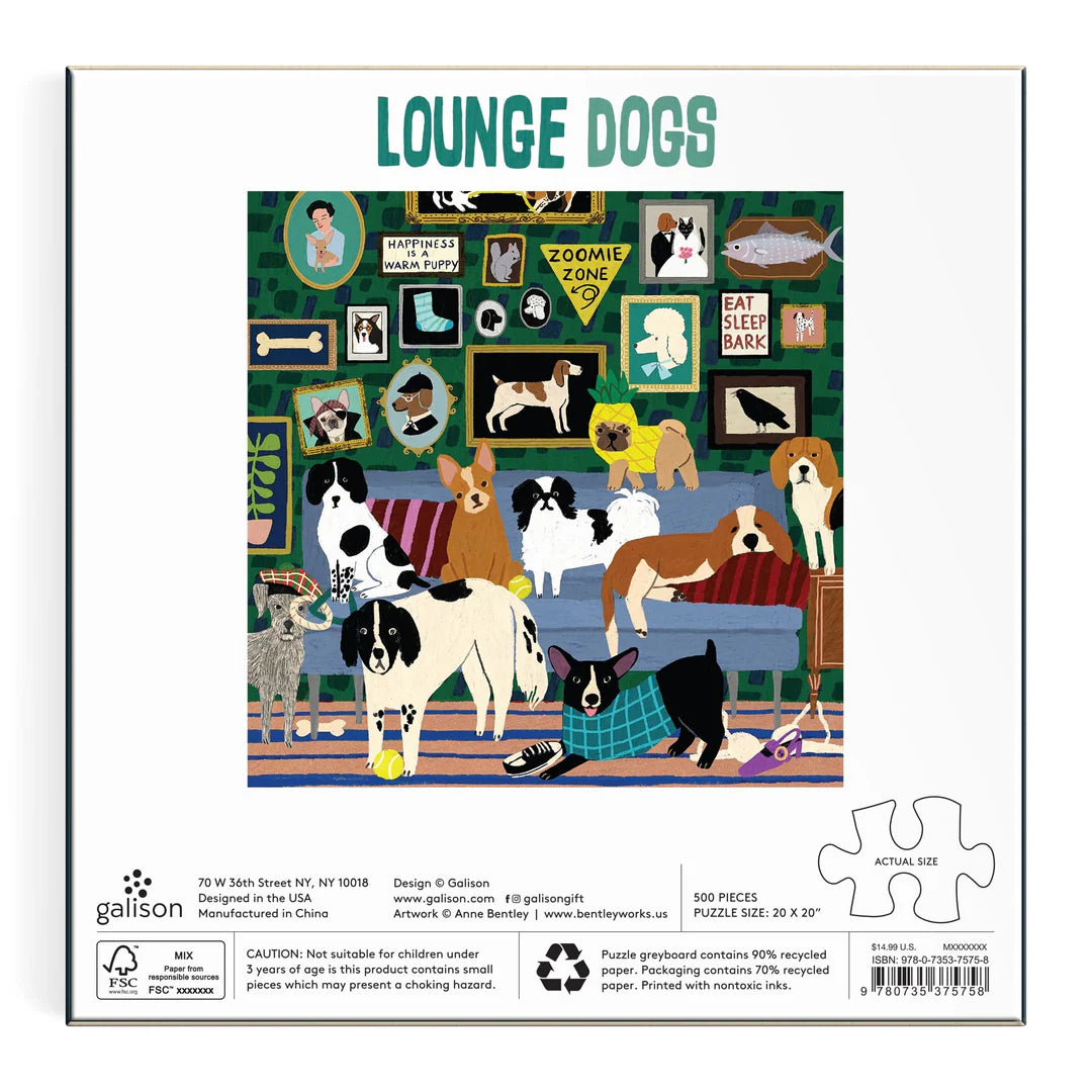 Lounge Dogs - 500pc Jigsaw Puzzle - Galison - littleyoyo.ca