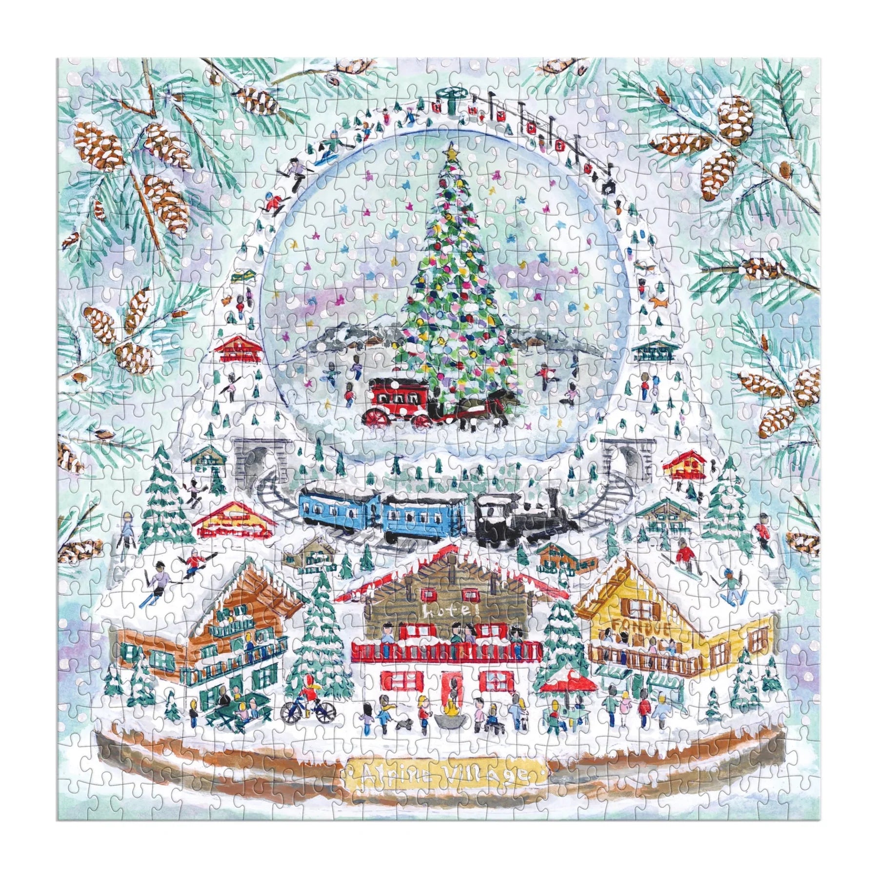 Village Snowglobe - 500 Piece Foil Jigsaw Puzzle - Galison - littleyoyo.ca