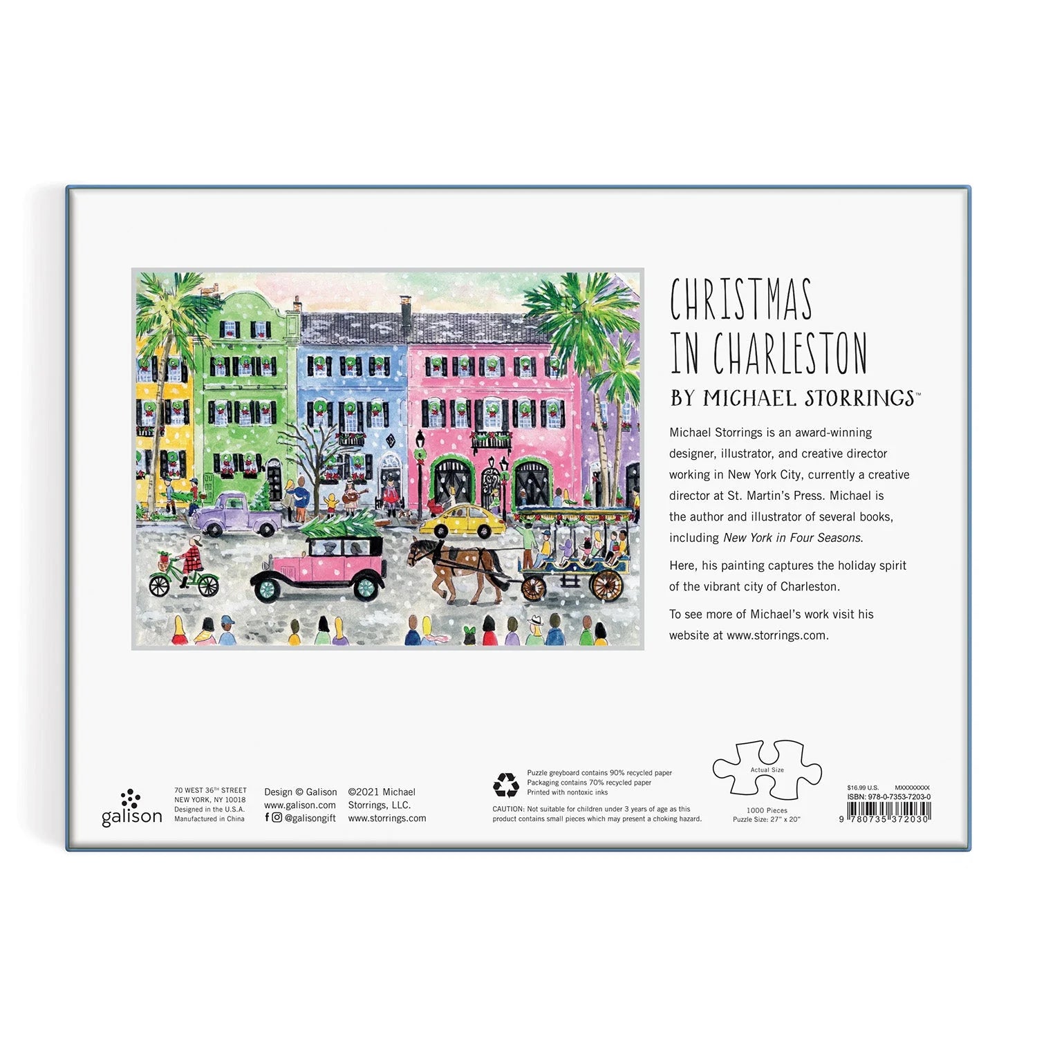 Michael Storrings Christmas in Charleston - 1000 Piece Jigsaw Puzzle - Galison - littleyoyo.ca