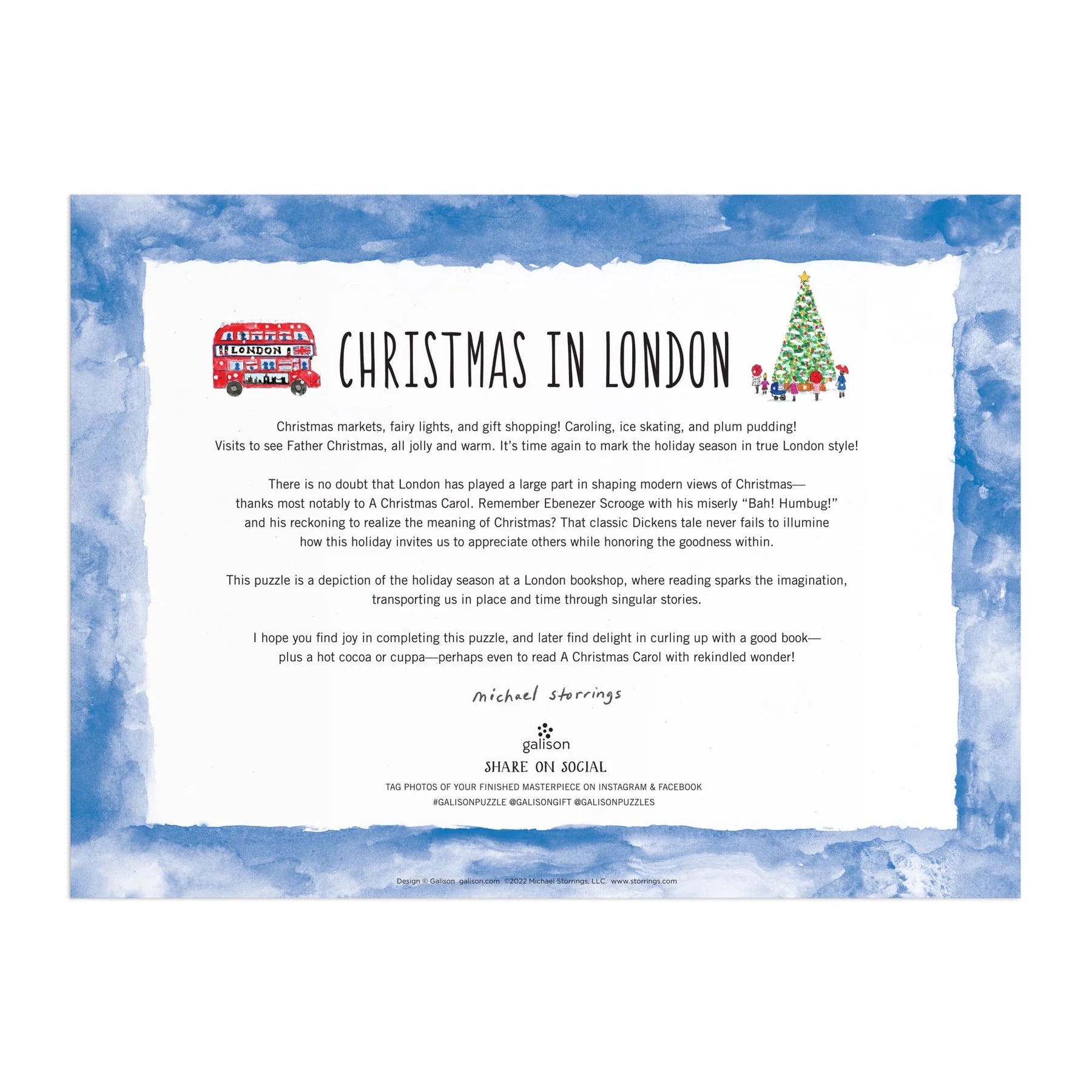 Michael Storrings Christmas in London - 1000 Piece Jigsaw Puzzle - Galison - littleyoyo.ca