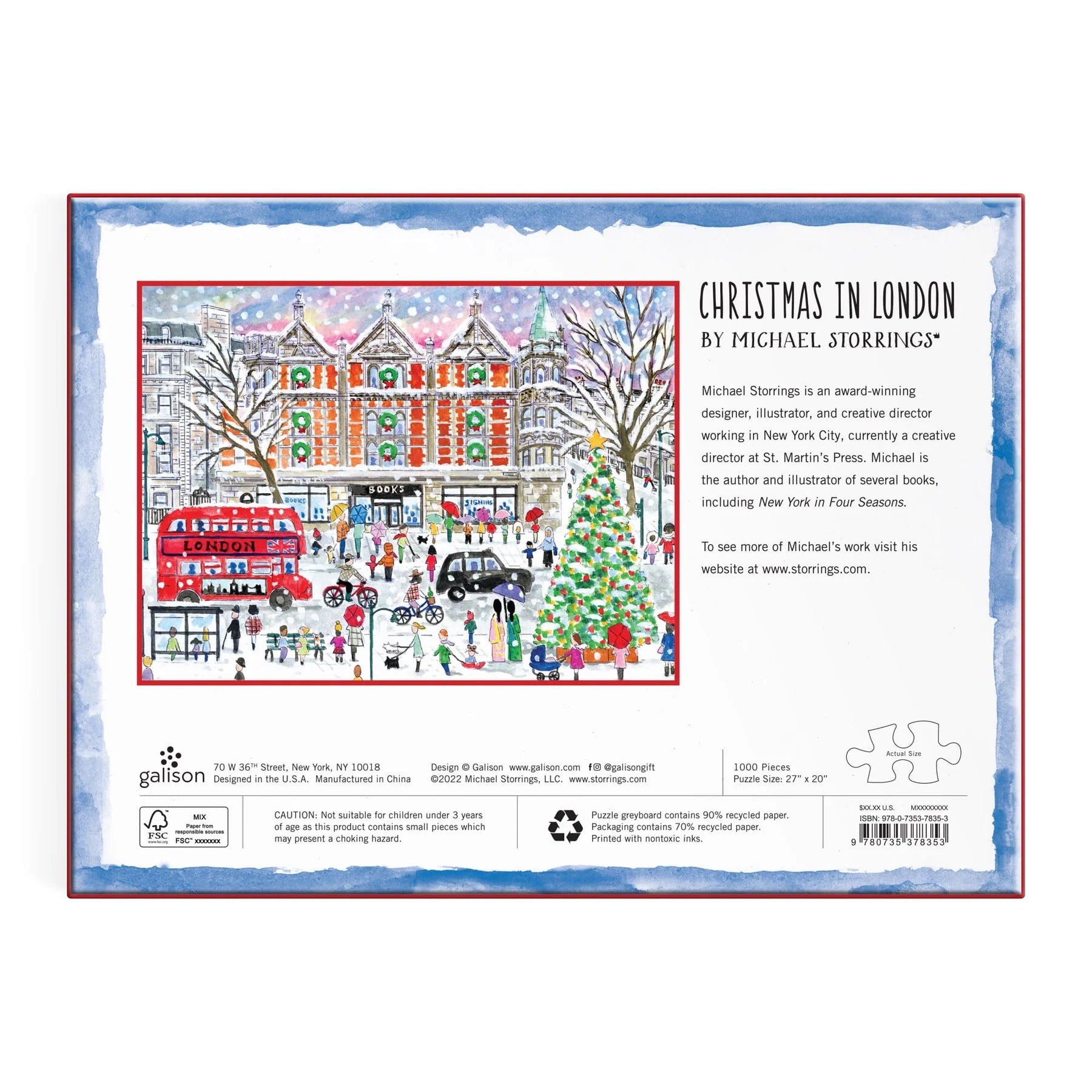 Michael Storrings Christmas in London - 1000 Piece Jigsaw Puzzle - Galison - littleyoyo.ca