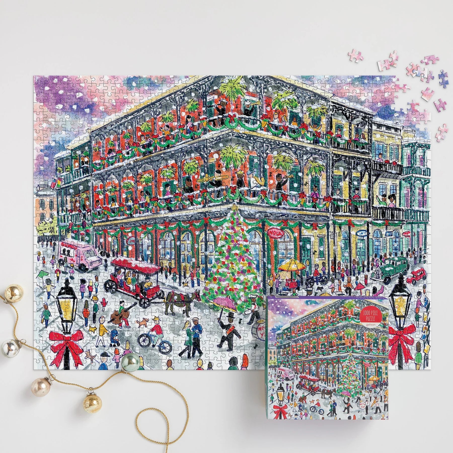 Michael Storrings Christmas in New Orleans - 1000 Piece Jigsaw Puzzle - Galison - littleyoyo.ca