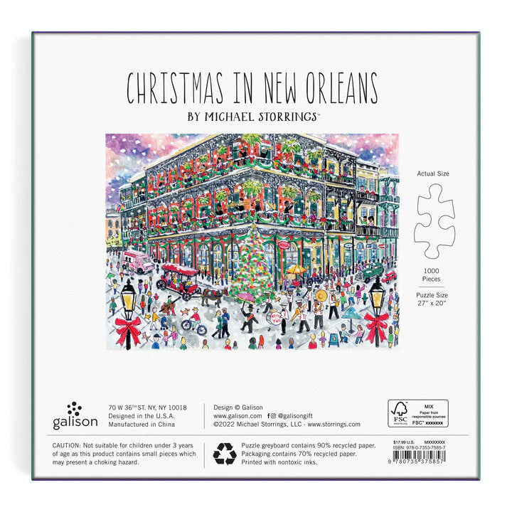 Michael Storrings Christmas in New Orleans - 1000 Piece Jigsaw Puzzle - Galison - littleyoyo.ca