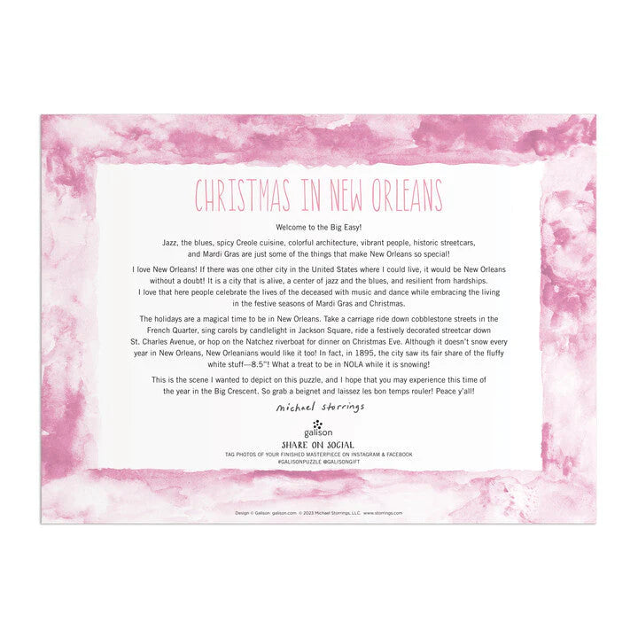 Michael Storrings Christmas in New Orleans - 1000 Piece Jigsaw Puzzle - Galison - littleyoyo.ca