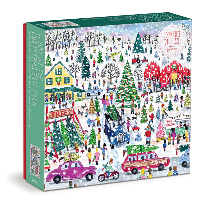 Michael Storrings Christmas Tree Farm - 1000 Piece Foil Jigsaw Puzzle - Galison - littleyoyo.ca