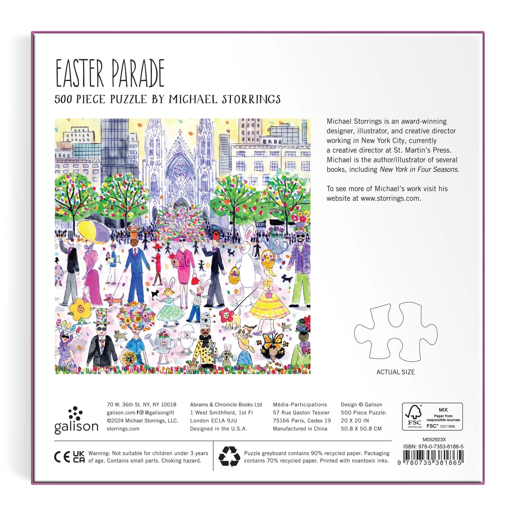 Michael Storrings Easter Parade - 500pc Jigsaw Puzzle - Galison - littleyoyo.ca
