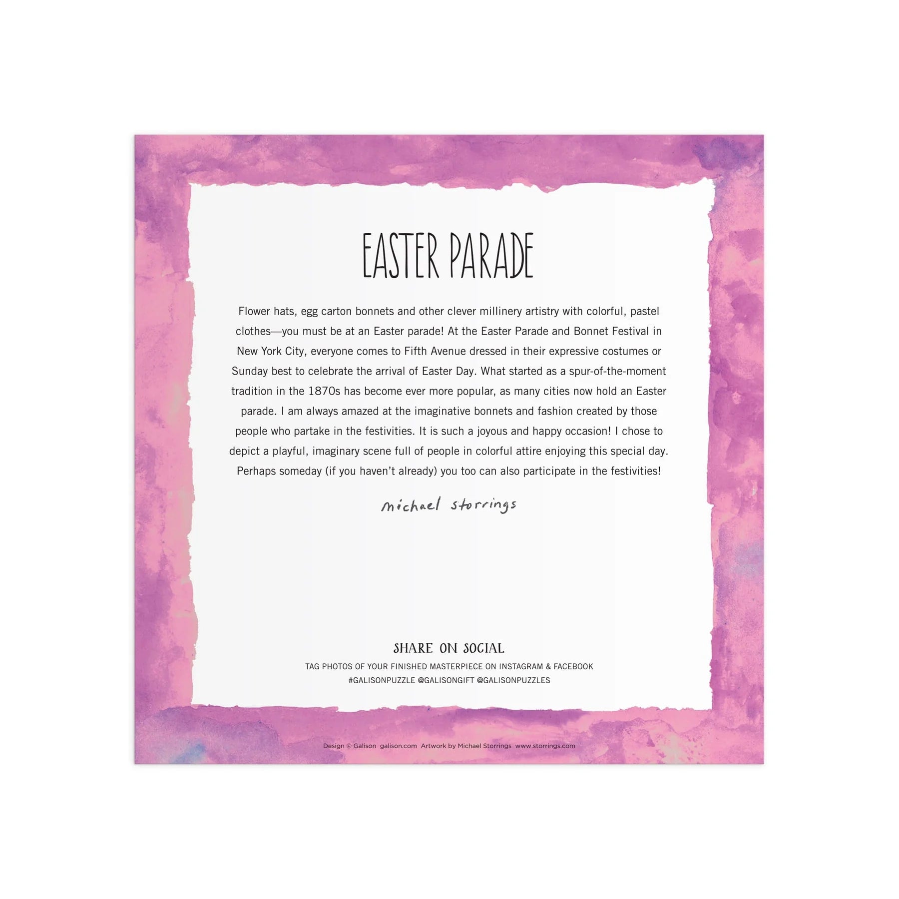 Michael Storrings Easter Parade - 500pc Jigsaw Puzzle - Galison - littleyoyo.ca