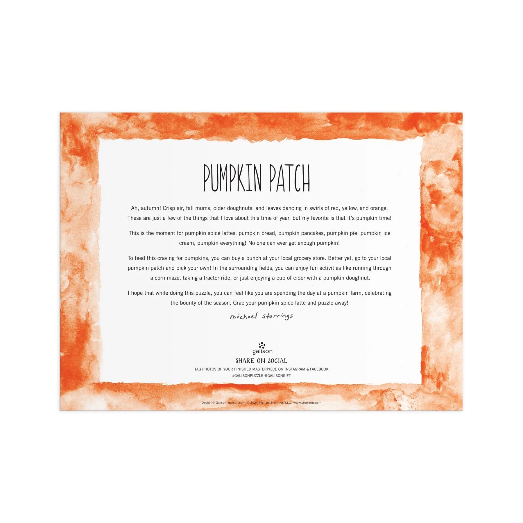 Michael Storrings Pumpkin Patch - 1000 Piece Jigsaw Puzzle - Galison - littleyoyo.ca